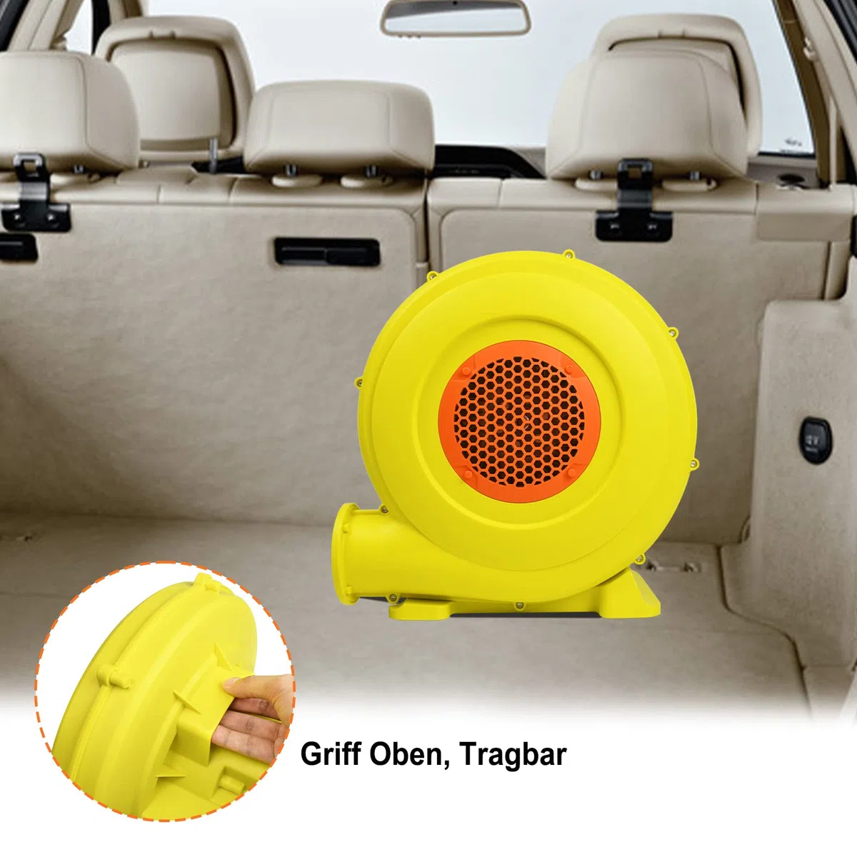 UISEBRT Pompa ad aria elettrica gonfiabile, soffiatore d'aria con grande fondo e apertura dell'aria, ventilatore portatile, soffiatore permanente per giocattoli gonfiabili