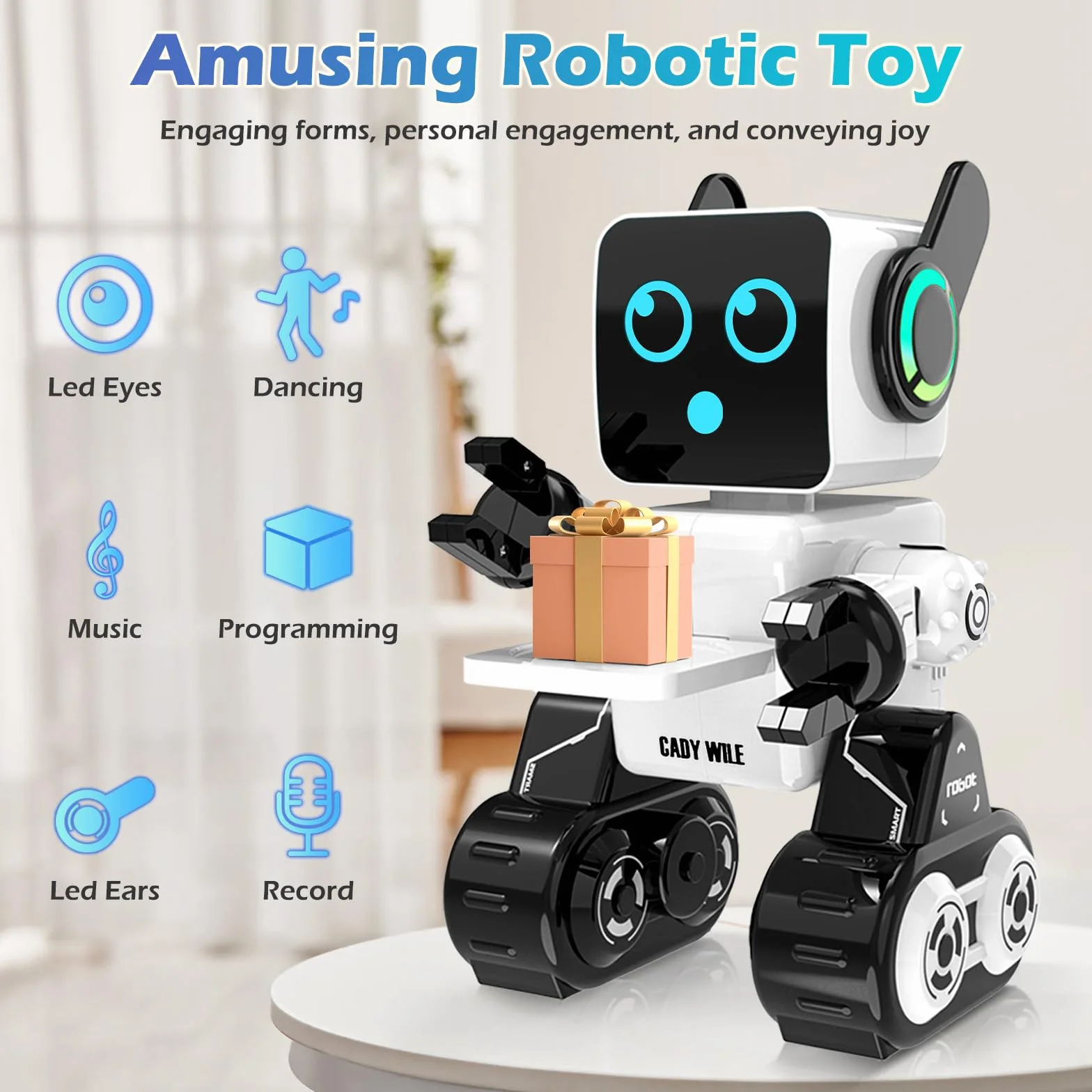 anysun Giocattolo Robot per Bambini, Intelligenti Robot RC con Touch, APP e Telecomando, Robot Programmabile, Camminante, Ballante, Cantante, Parlante, Ragazzi e Ragazze, Bianco 2.0