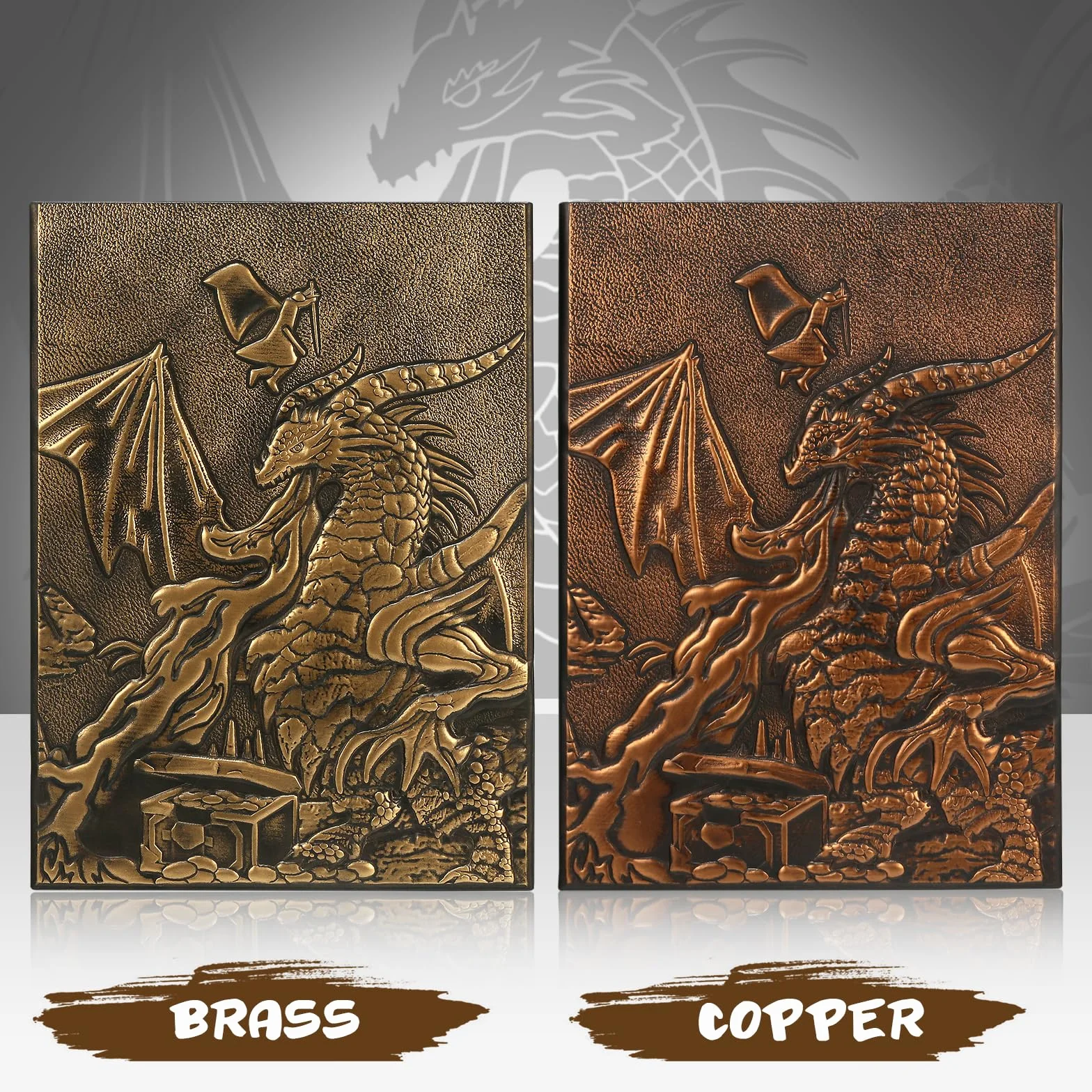 DNDND DM Screen - Schermo 3D in finta pelle con drago goffrato, schermo DND Master con custodia regalo per giochi da tavolo D&D Dungeon e Dragon (rame)