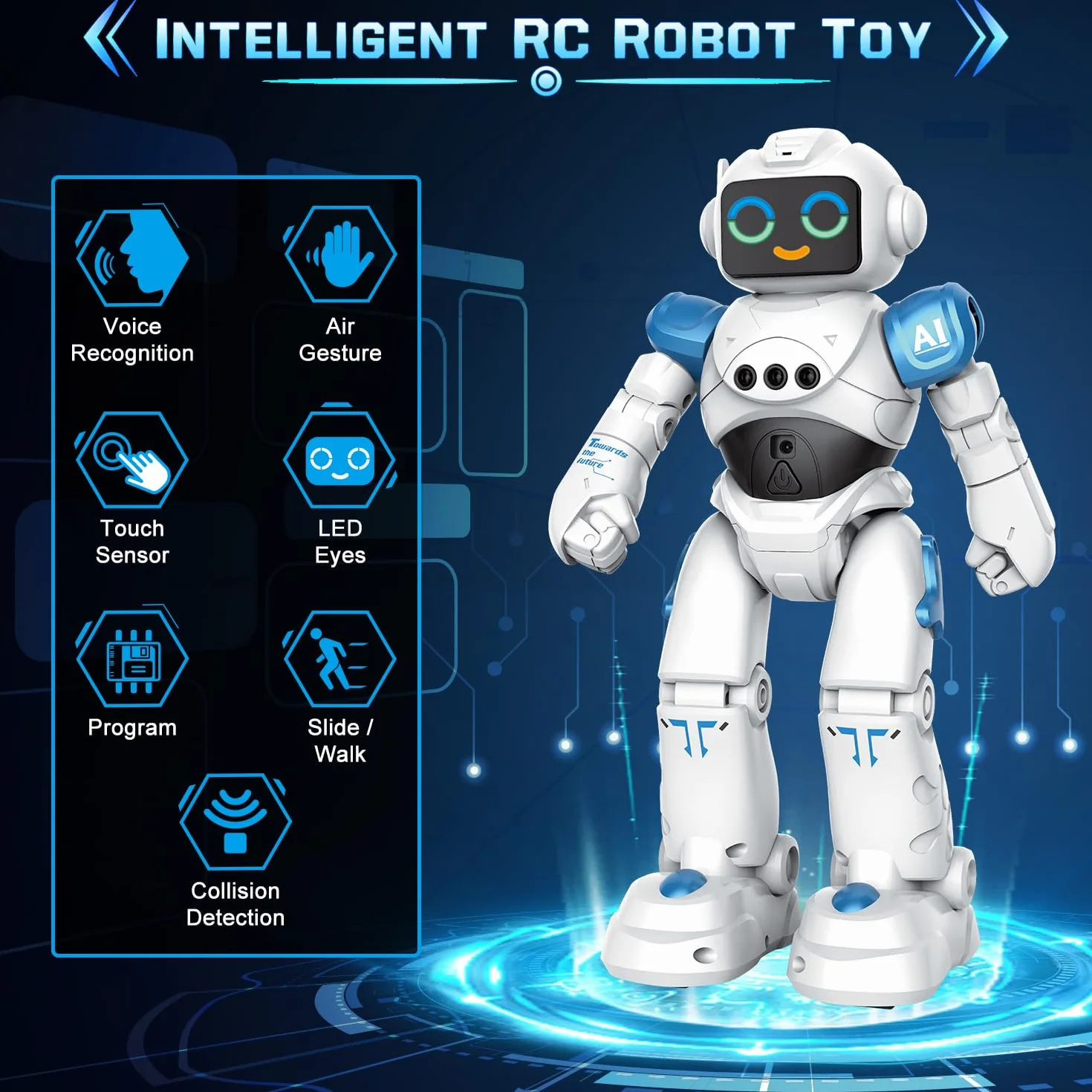 VATOS Robot giocattolo per bambini da 3 a 12 anni - Robot telecomandato programmabile con controllo dei gesti che balla e cammina, robot intelligente per bambini regalo di compleanno