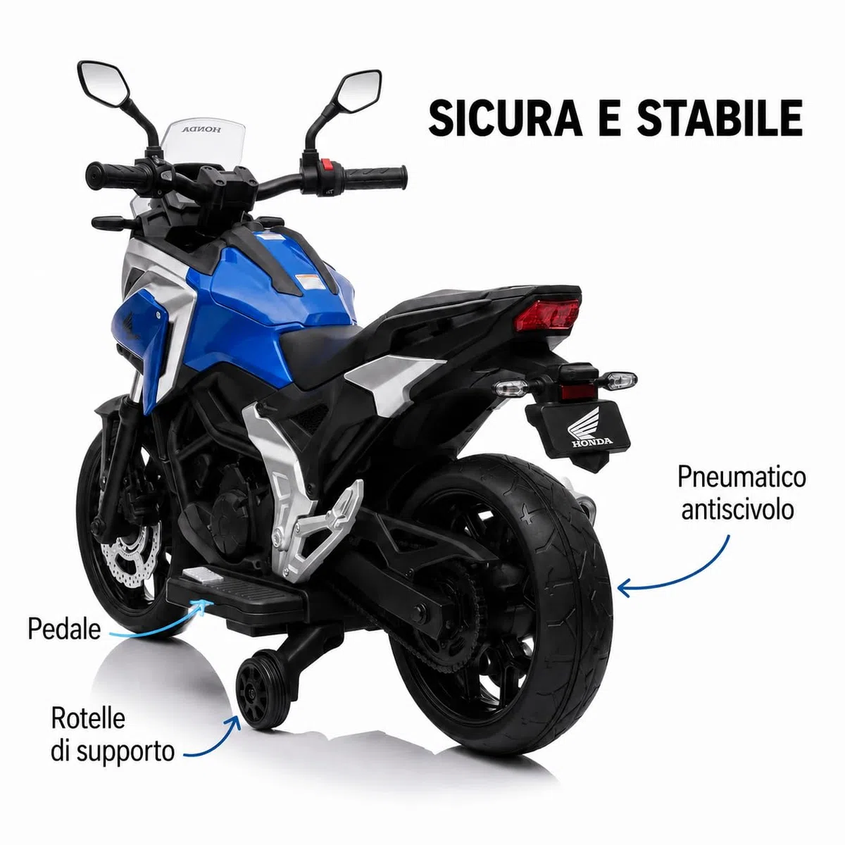 Honda NC750X 12V Moto Elettrica Bambini 3-6 Anni con Licenza Ufficiale, Fari LED, MP3 USB