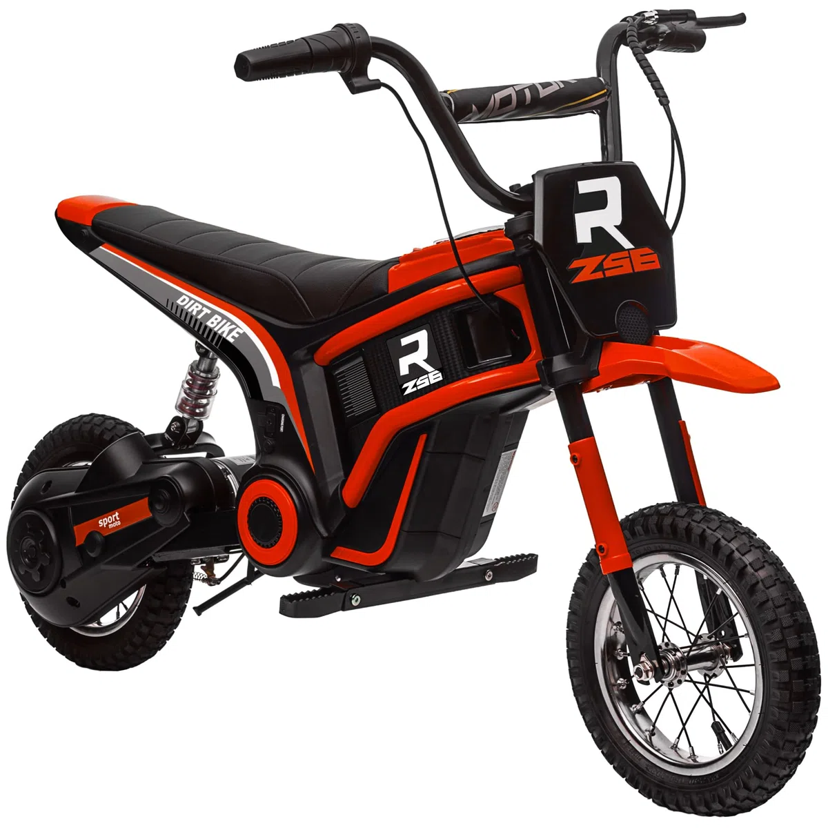 HOMCOM Moto Elettrica Bambini 24V 8-12 Anni Mini Cross con Sospensione Luci Suoni 2 Velocità 8-16km/h Ruote 30.5cm Rosso