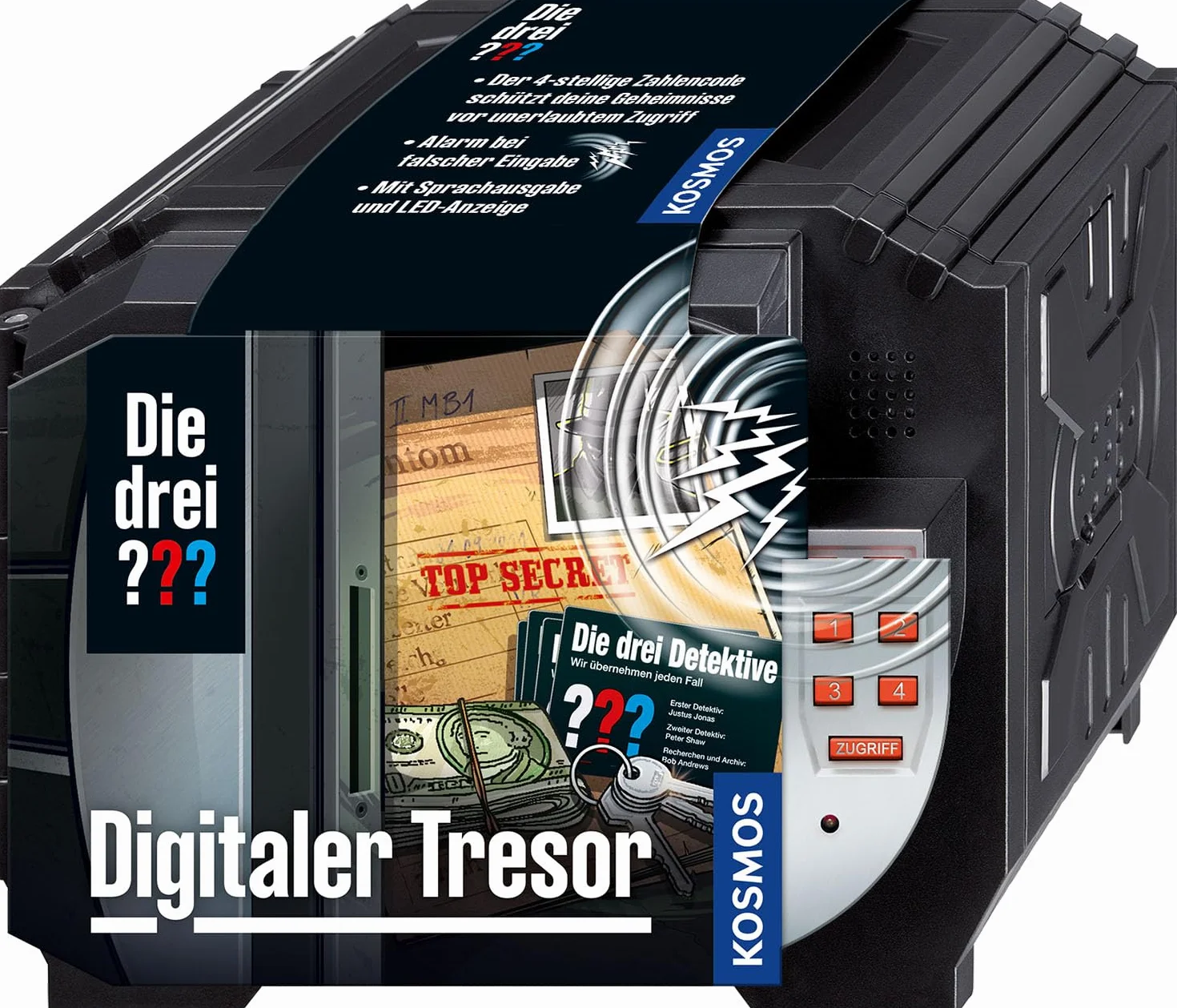 Kosmos La cassaforte Digitale, Protegge i Tuoi Segreti con Un codice e Un Allarme vocale, Set di Giocattoli Detective per Bambini a Partire dagli 8 Anni, Mini cassaforte
