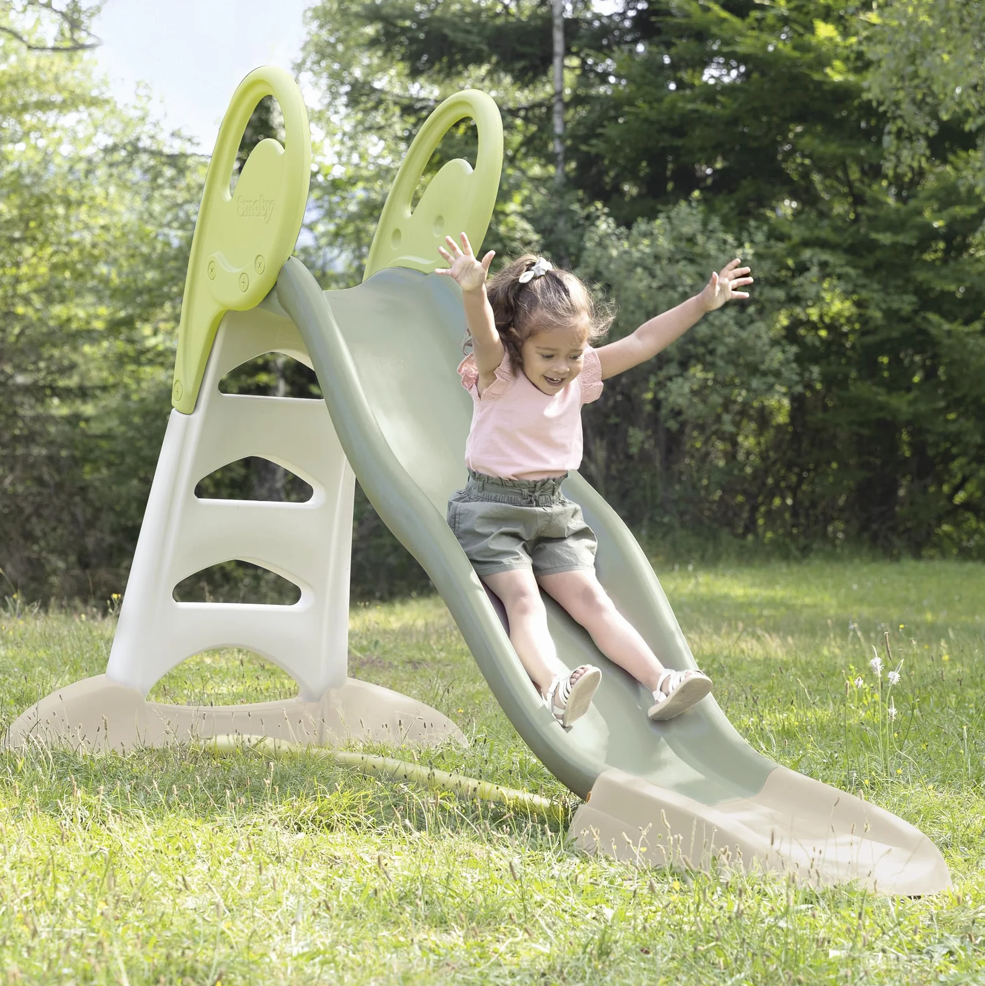 Smoby Life - Scivolo XL a doppia onda, con 80% di plastica riciclata, con attacco dell'acqua, lunghezza 2,30 metri, per bambini dai 3 anni in su, 7600820304
