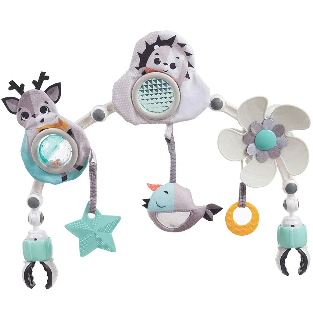 Tiny Love Sunny Stroll Black & White Arco Gioco Passeggino, Culla, Ovetto, con Clip Aggancio Universale, Gioco Educativo, 0+ Mesi, Collezione Magical Tales