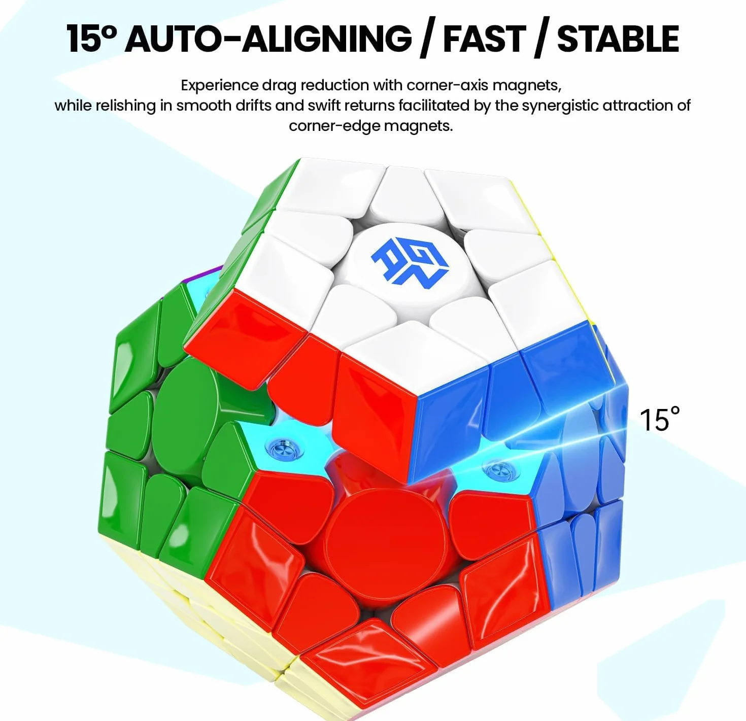 Bukefuno Megaminx MagLev UV V2 Speed Magic Cube Puzzle 120 magneti Megaminx Pentagonal Speed Cube magnetico senza adesivo rivestimento UV Base nera