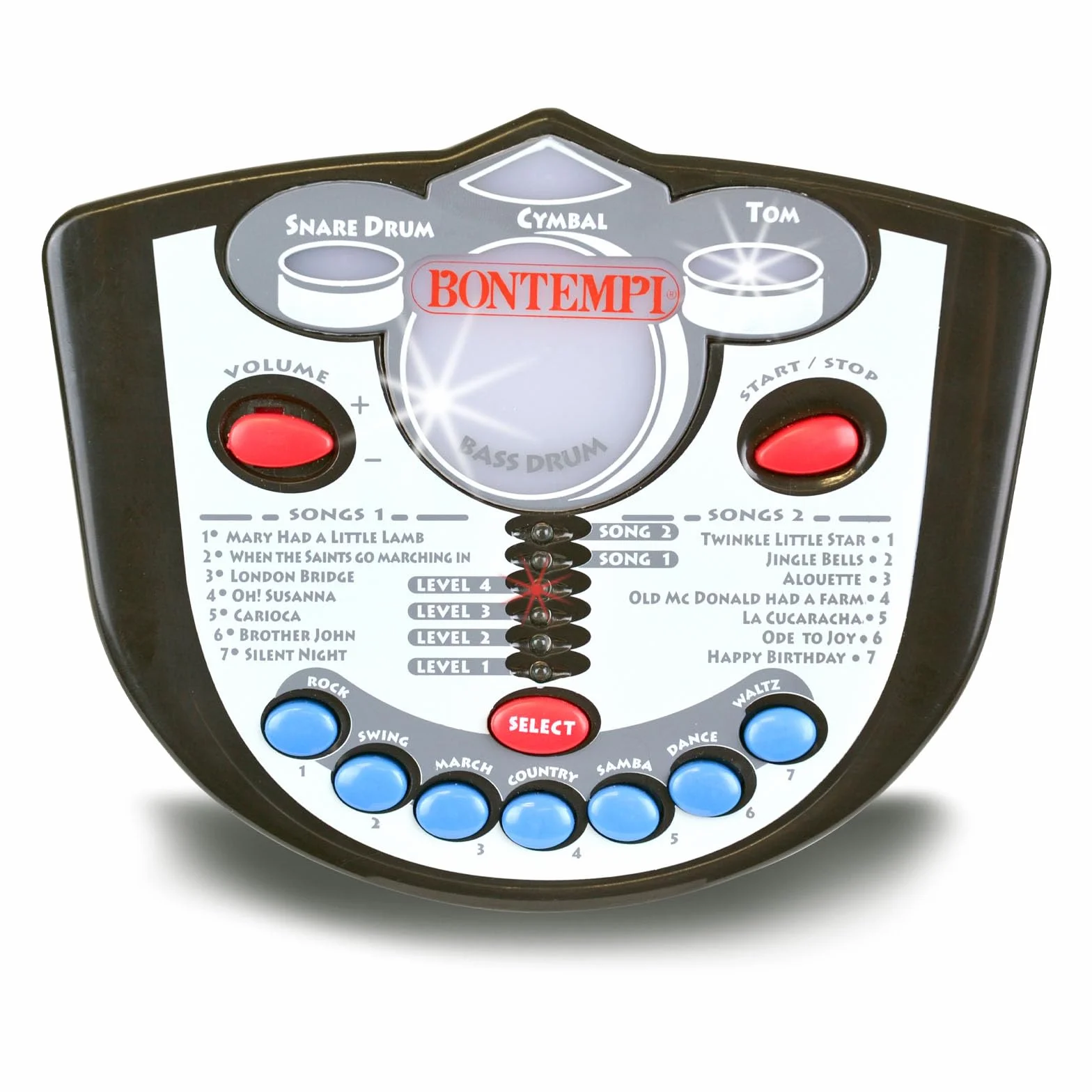 Bontempi | RhythmMaster: Batteria Elettronica con Suoni Realistici, Impulsi Luminosi e Funzioni Avanzate, 500x500x680 mm