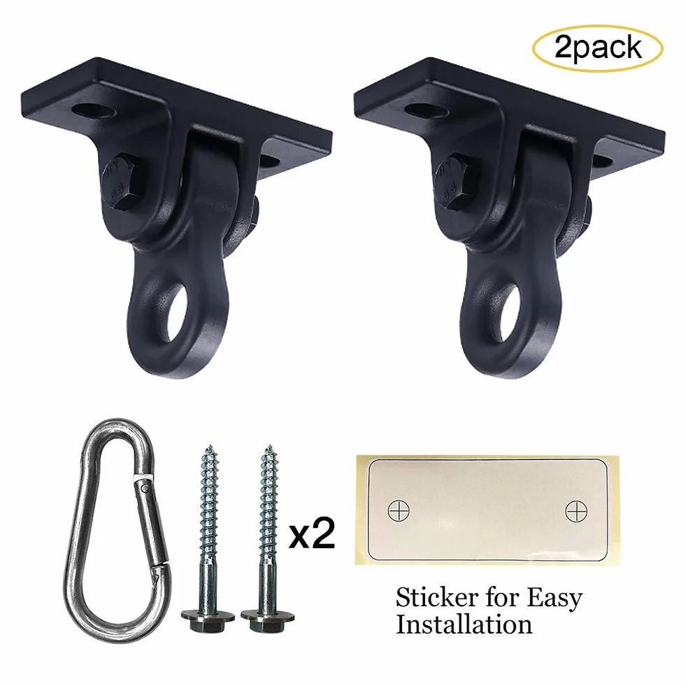 ABUSA Heavy Duty nero altalena ganci viti bulloni inclusi oltre 2.268 kg capacità parco giochi portico yoga sedile trapezio set in legno per interni ed esterni confezione da 2