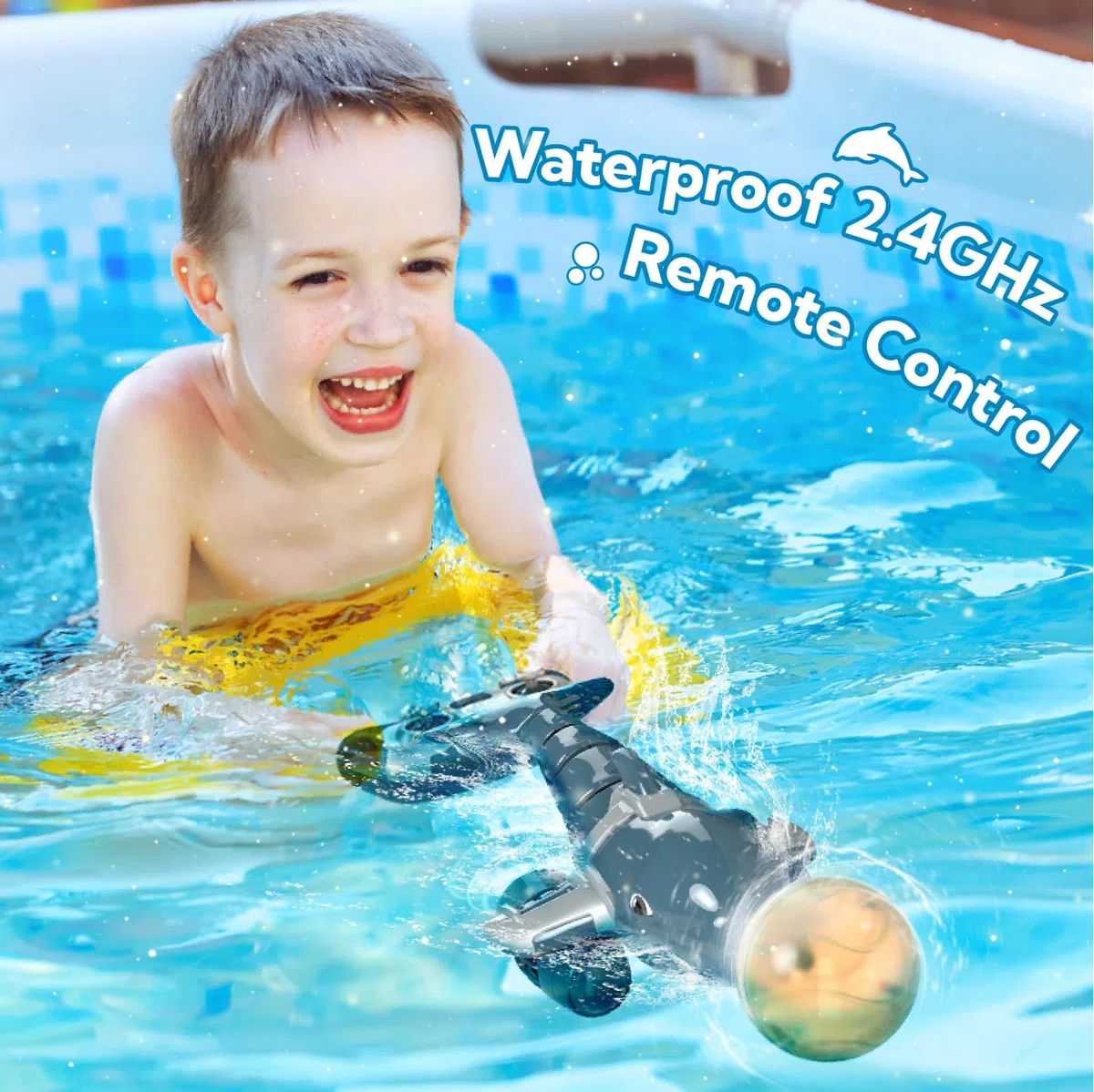 snookids Giocattolo delfino telecomandato, 2.4GHz simulazione delfino RC barca squalo telecomandato, bambini giocattolo d'acqua in estate vestito per ragazzi e ragazze