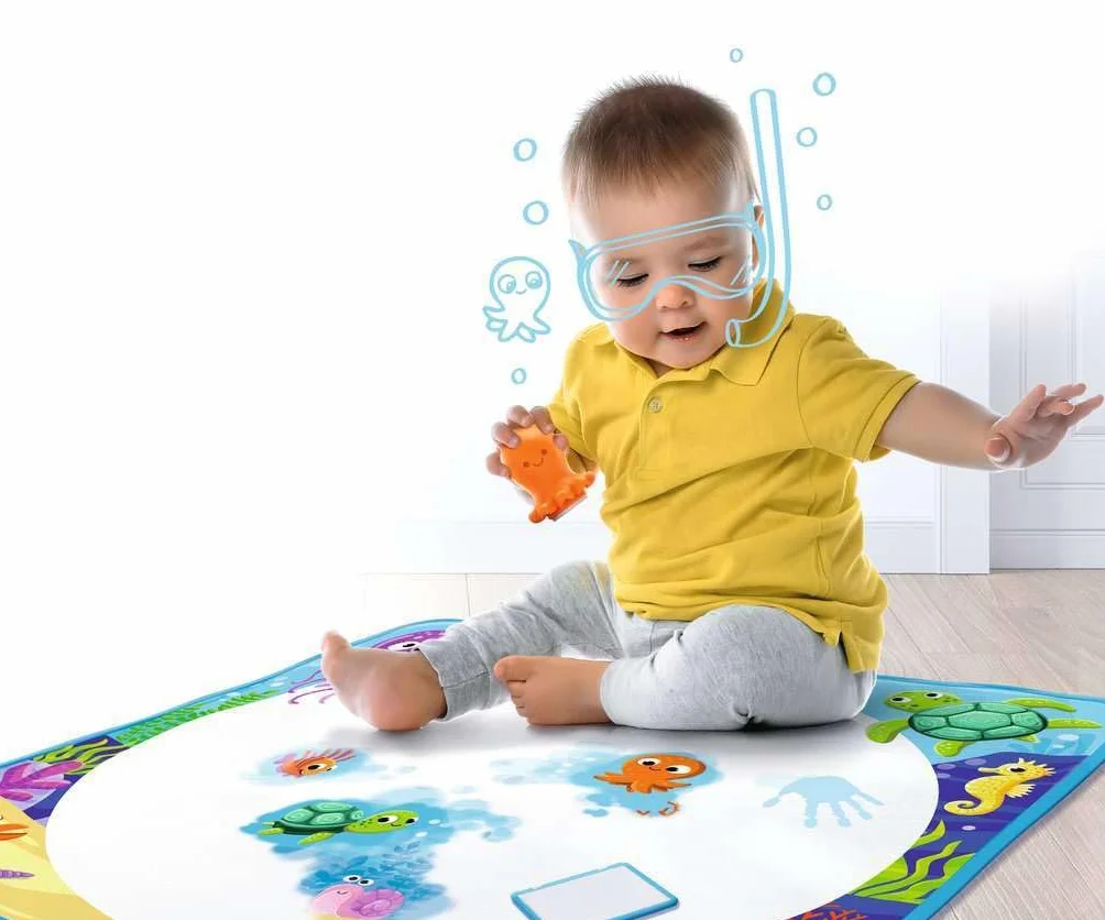 Ravensburger 4568 Aquadoodle Magic Ocean - stampaggio antimacchia e scoperta con acqua - set di timbri con tappetino in tessuto magico per bambini a partire da 1 anno - giocattolo a partire da 1 anno