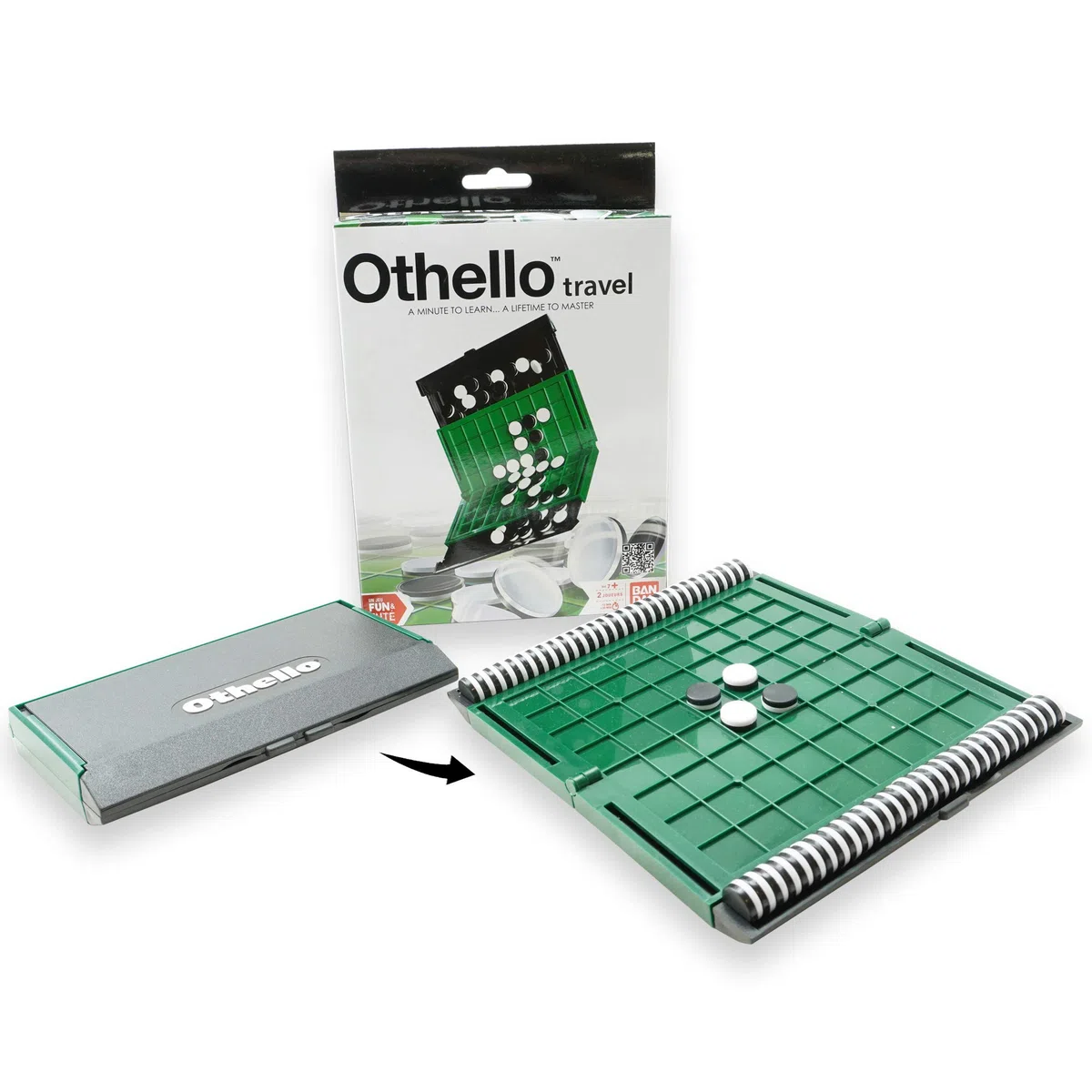 BANDAI Giochi Divertenti e Intelligenti-Othello Edizione Viaggio società strategia-Gioco portatile-MH80050, Multicolore, MH80050