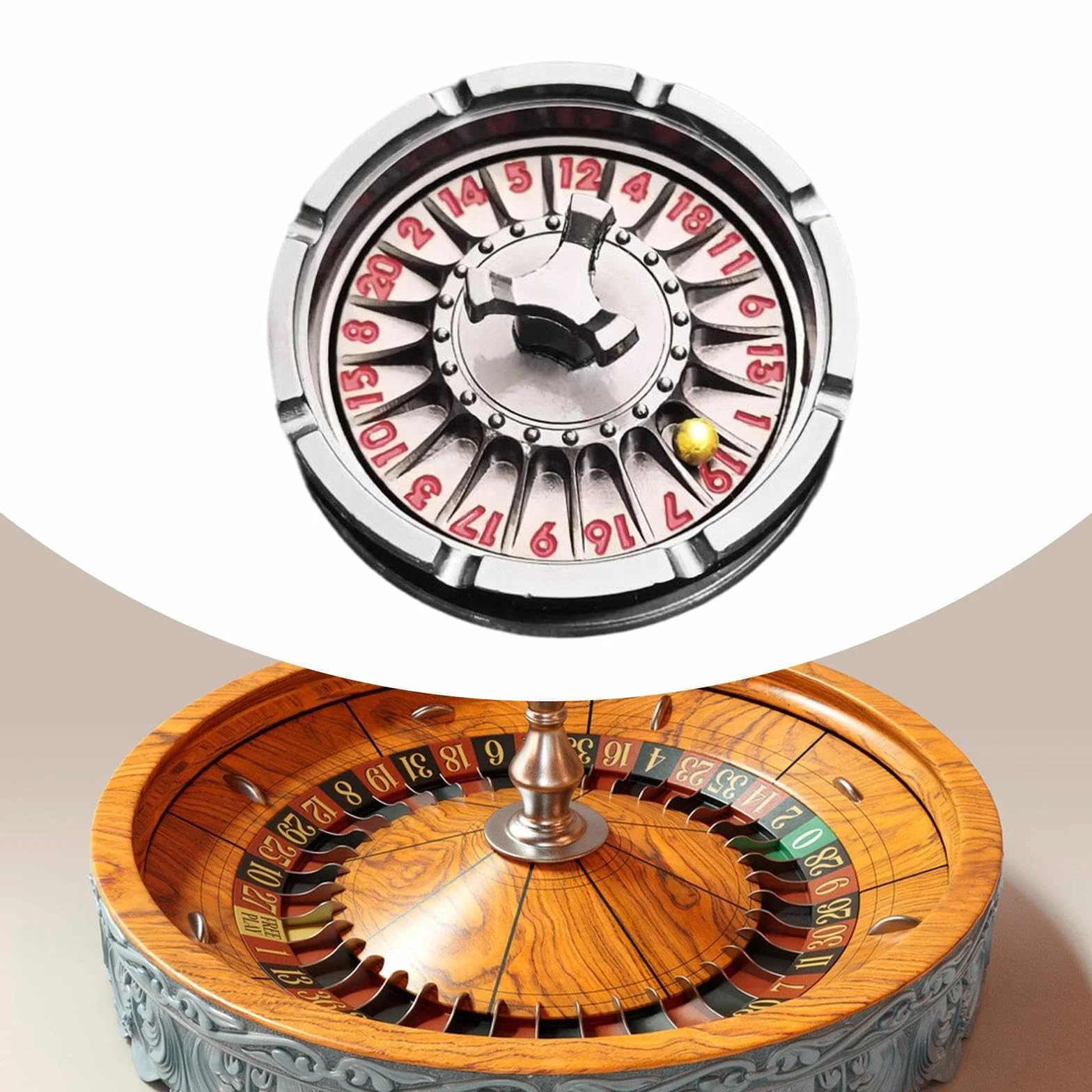 MagiDeal Dadi della Roulette Roulette in Metallo D20 Forniture per Feste con Confezione Regalo Dadi rotanti Dadi da Gioco di Ruolo per Feste di Carnevale Bar