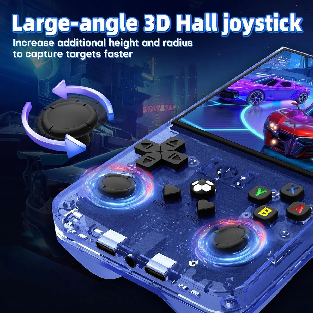 Console da Gioco Portatile Retro R36MAX, Console per Giochi Retro con Schermo IPS HD da 4,0 Pollici, Console Video con Batteria da 4000 mAh e Oltre 30 Emulatori Principali, Blu