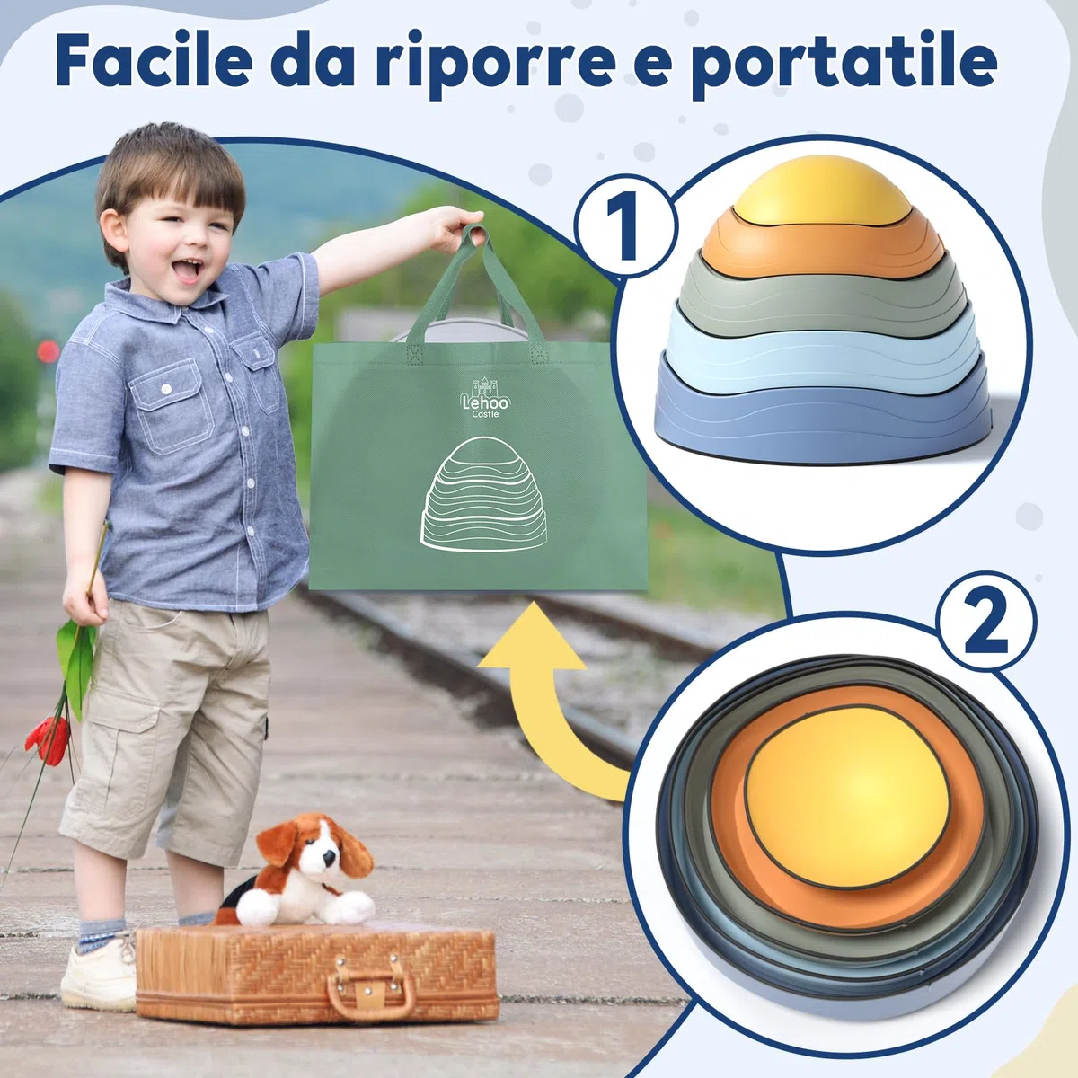 Lehoo Castle Pietre di Bilanciamento, Antiscivolo Stepping Stones per Bambini, Balance Board