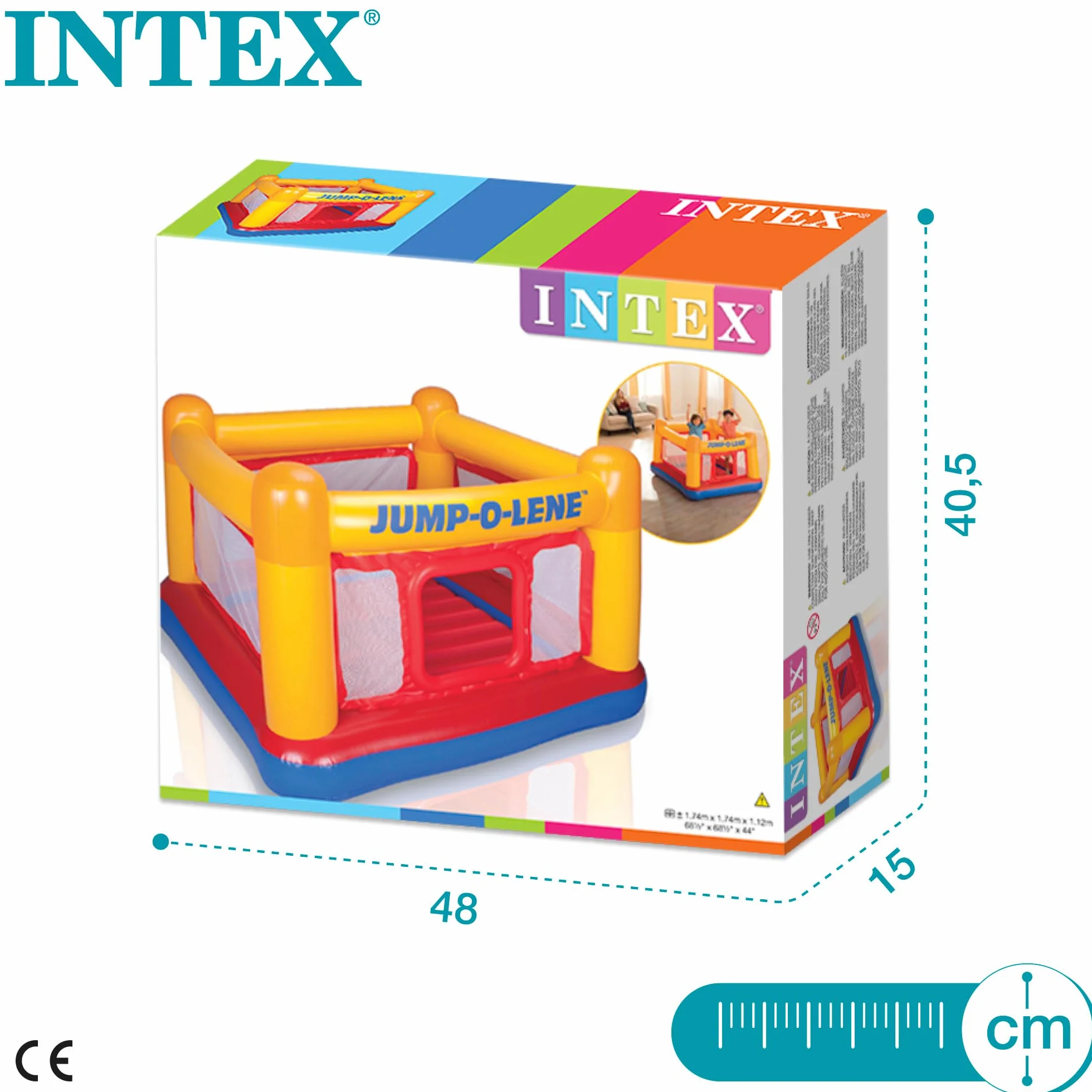 Intex 48260NP - Playhouse Jump-O-Lene, Vinile, Multicolore, 174x174x112 cm