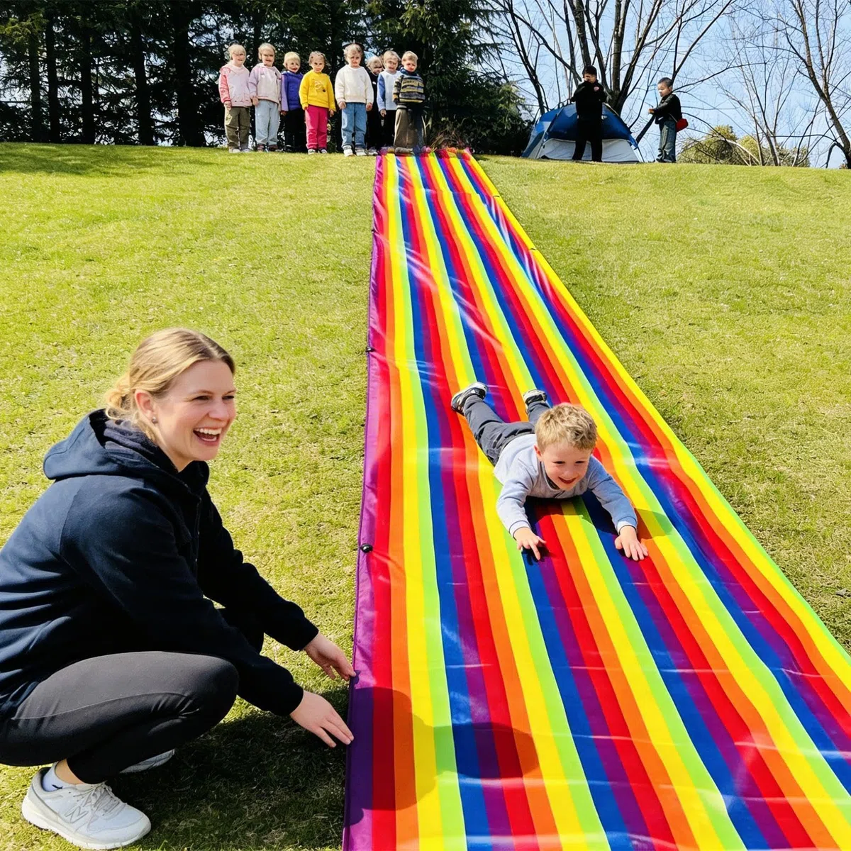 Gioco da Prato Scivolo Colorato per Giochi all'Aperto, Giocattolo da Giardino per Bambini
