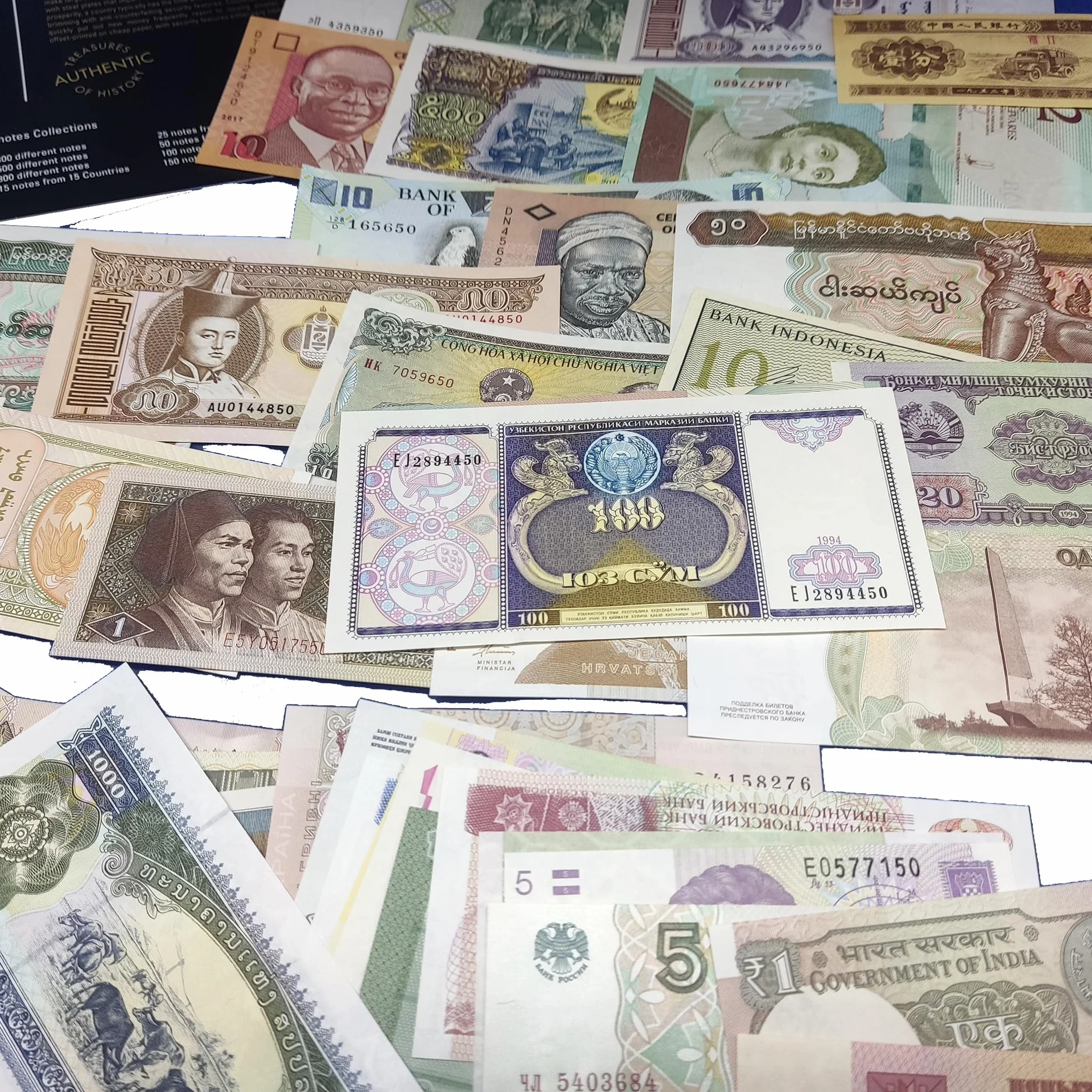 IMPACTO COLECCIONABLES | Collezione di 50 Banconote Autentiche del Mondo – Senza Duplicati, Fuori Corso e provenienti da Diversi Paesi | Ideale per Collezionisti, Include Certificato di Autenticità