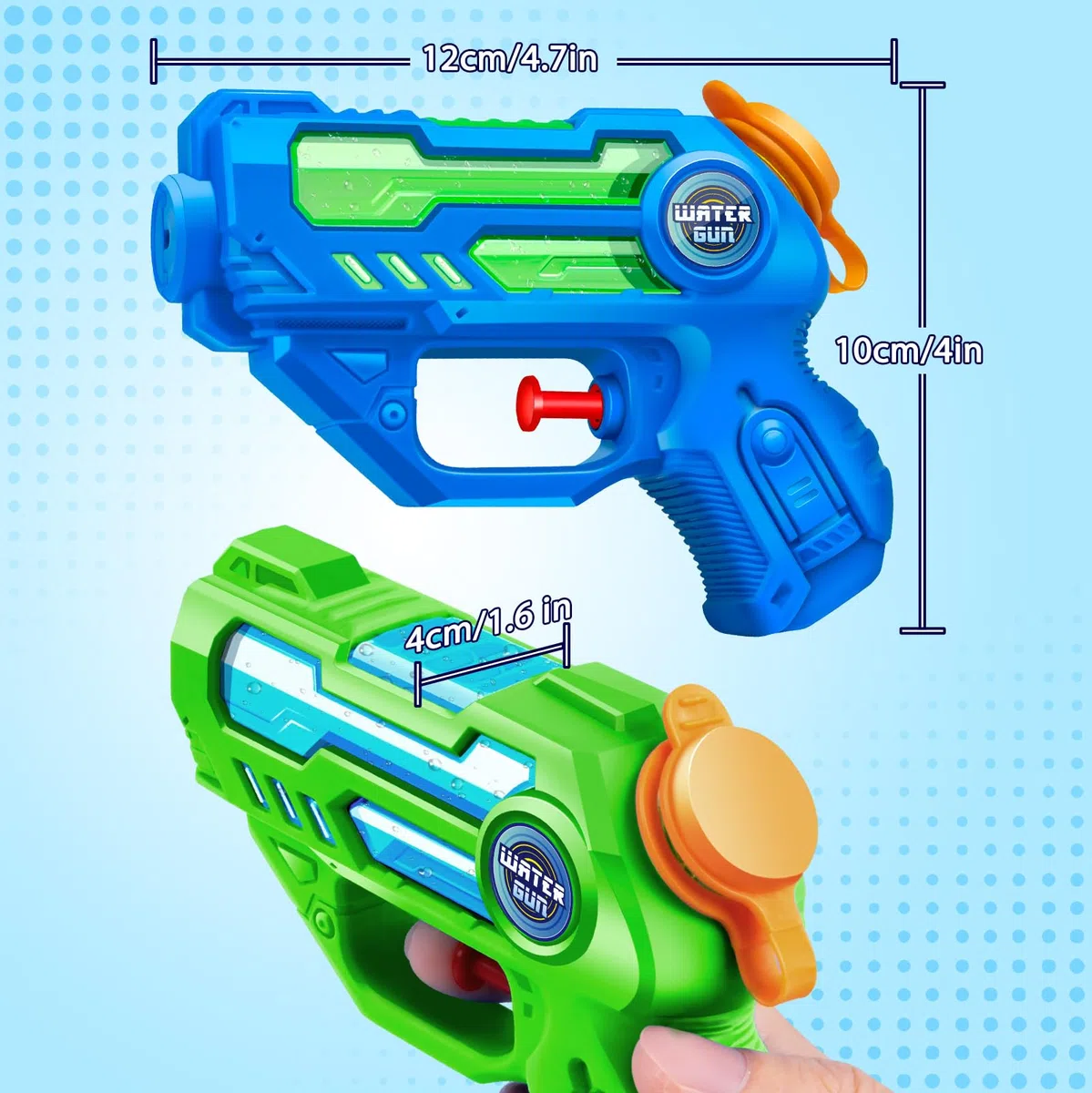 12 Pack Mini Pistola Acqua per Bambini_Pistole Acqua con Gittata 7m/23ft, Giochi Acqua Estivi per Giardino, Spiaggia, Feste Familiari, Regali per Pasqua, per Bambini 3-6 Anni Ragazzi e Ragazze
