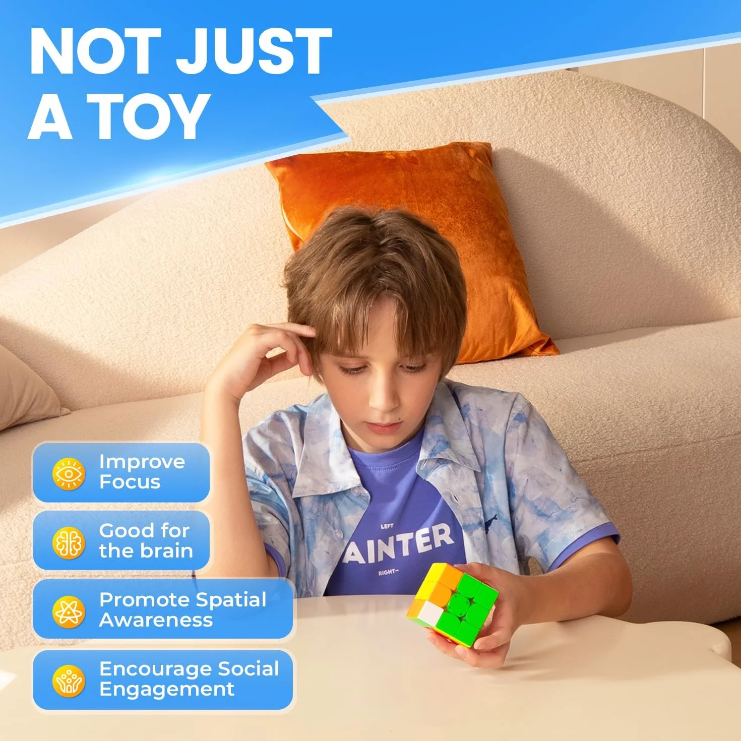 GAN 356M-Lite Cubo Magnetico 3x3 Speed Cube con 48 Capsule Magnetiche, senza adesivi, professionale liscio e durevole, Giocattoli educativi, regalo per bambini e adulti