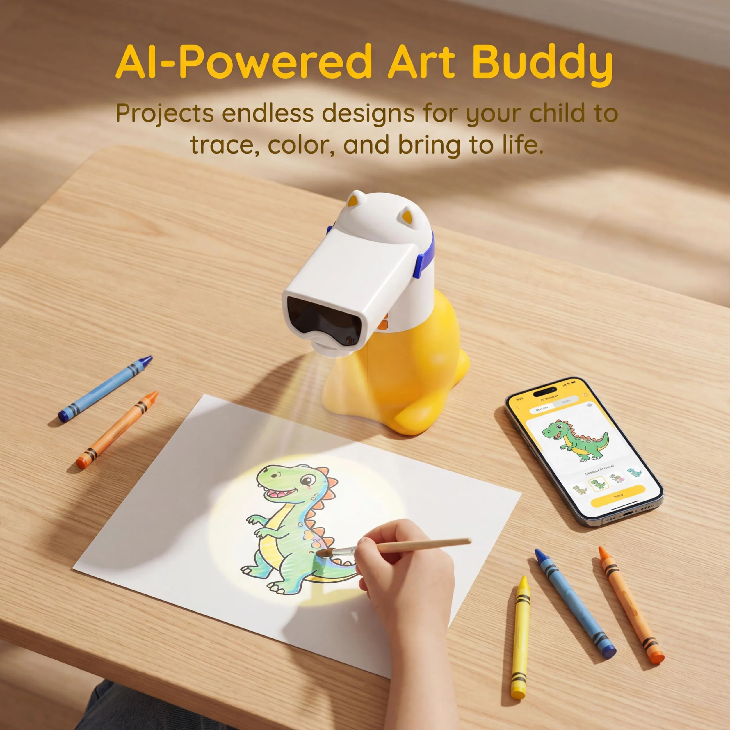 Regalo di compleanno per ragazzi e ragazze, proiettore di disegno AI per bambini, giocattolo educativo per l’apprendimento artistico, robot da pittura per bambini di 4 5 6 7 8 9 anni