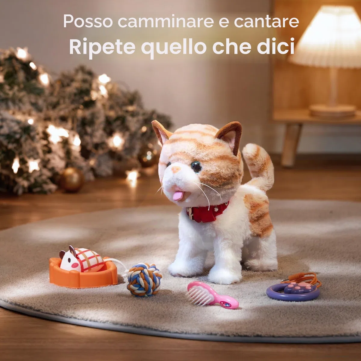 Giocattolo interattivo per gatti elettronico con telecomando peluche per bambini