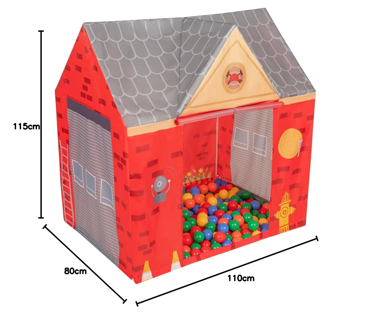 Selonis Tenda Stazione Dei Pompieri Per Bambini Con 100 Palline Casetta Da Gioco Design Realistico