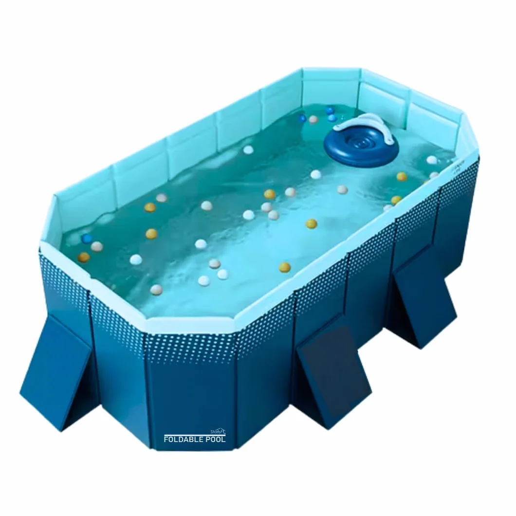 INDUSTEX - Piscina pieghevole e pieghevole, piscina per bambini e adulti, piscina per cani portatile, piscina smontabile, non include copertura per piscina e tela di suel (Med interna: 180 x 110 x 50
