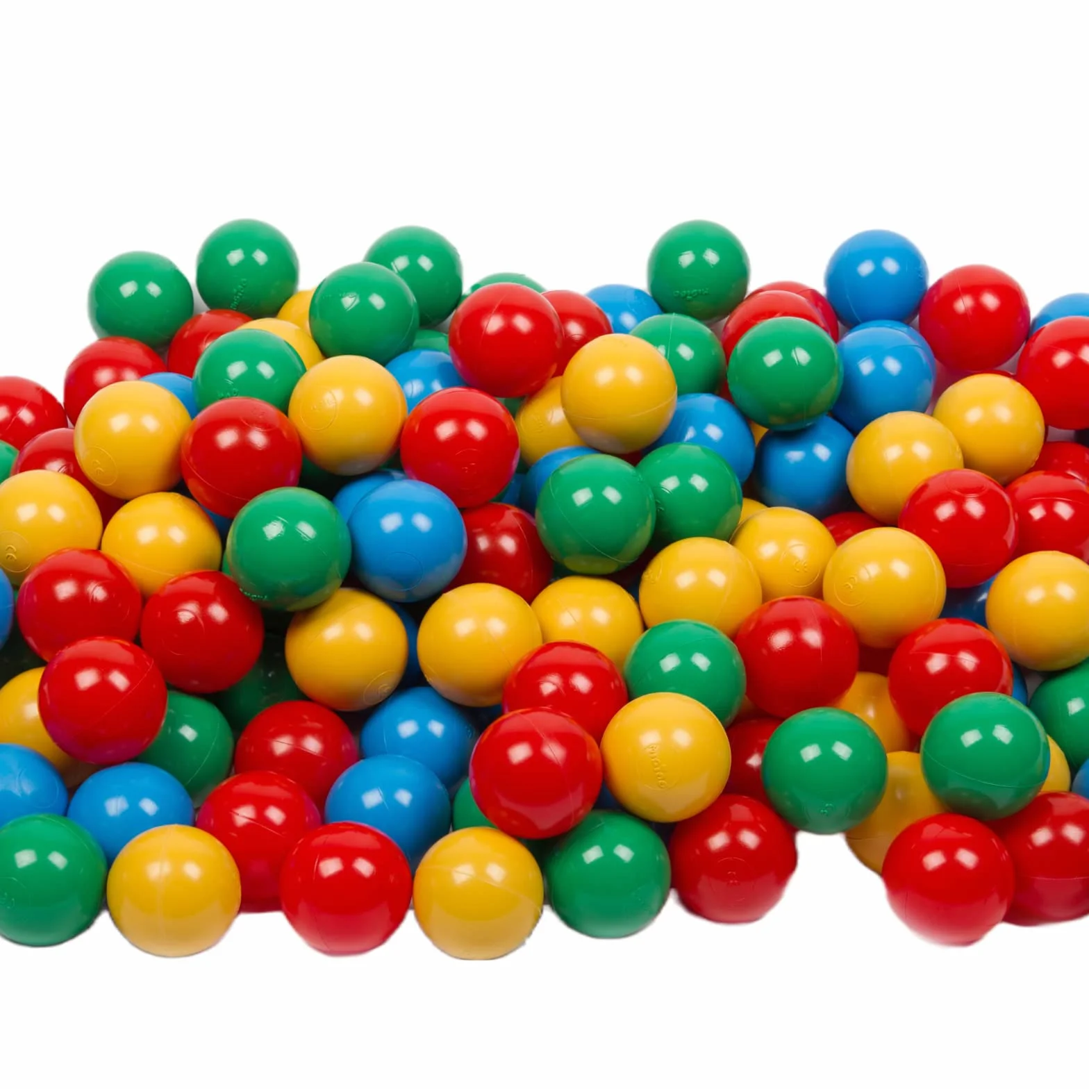 MISIOO Palline da bagno per palline, 500 pezzi, multicolore, diametro 6 cm, palline di plastica realizzate in 100% LDPE, giocattolo per bambini, rosso, verde, blu, giallo