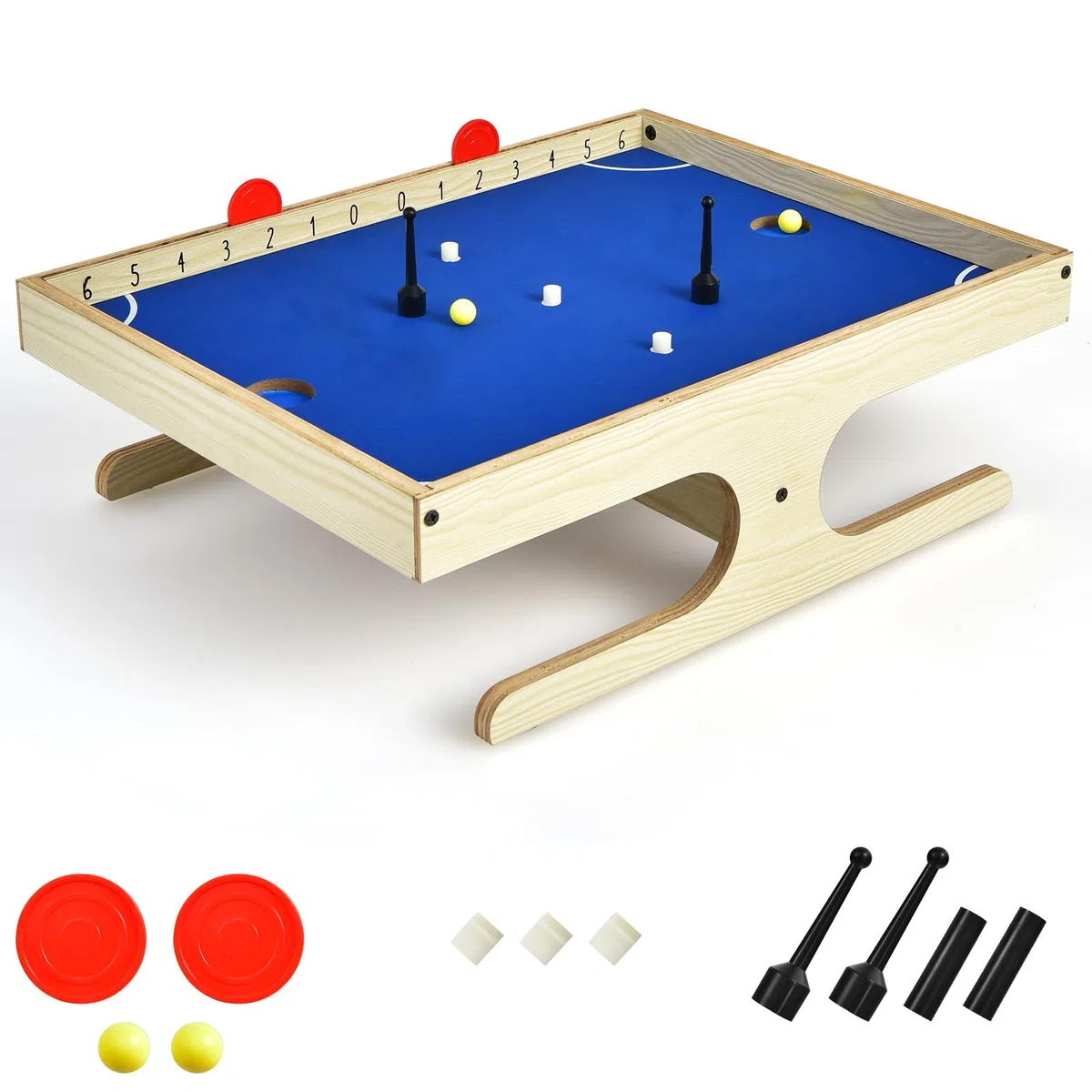 HOMASIS Air Hockey da Tavolo Magnetico con 2 Marcatori, 2 Palle, 3 Magneti - Gioco per Bambini e Adulti