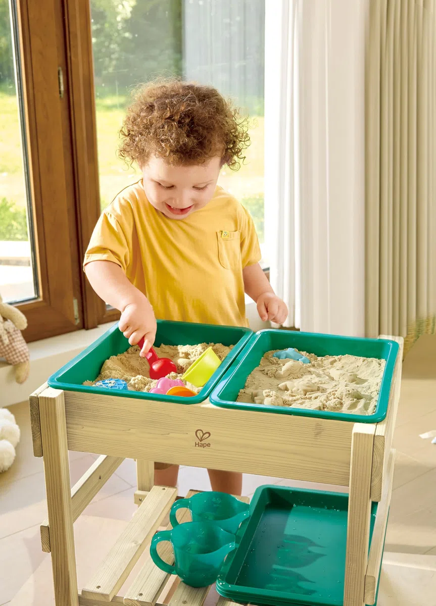 Hape tavolo da gioco d'acqua multifunzionale per bambini divertimento all'aperto
