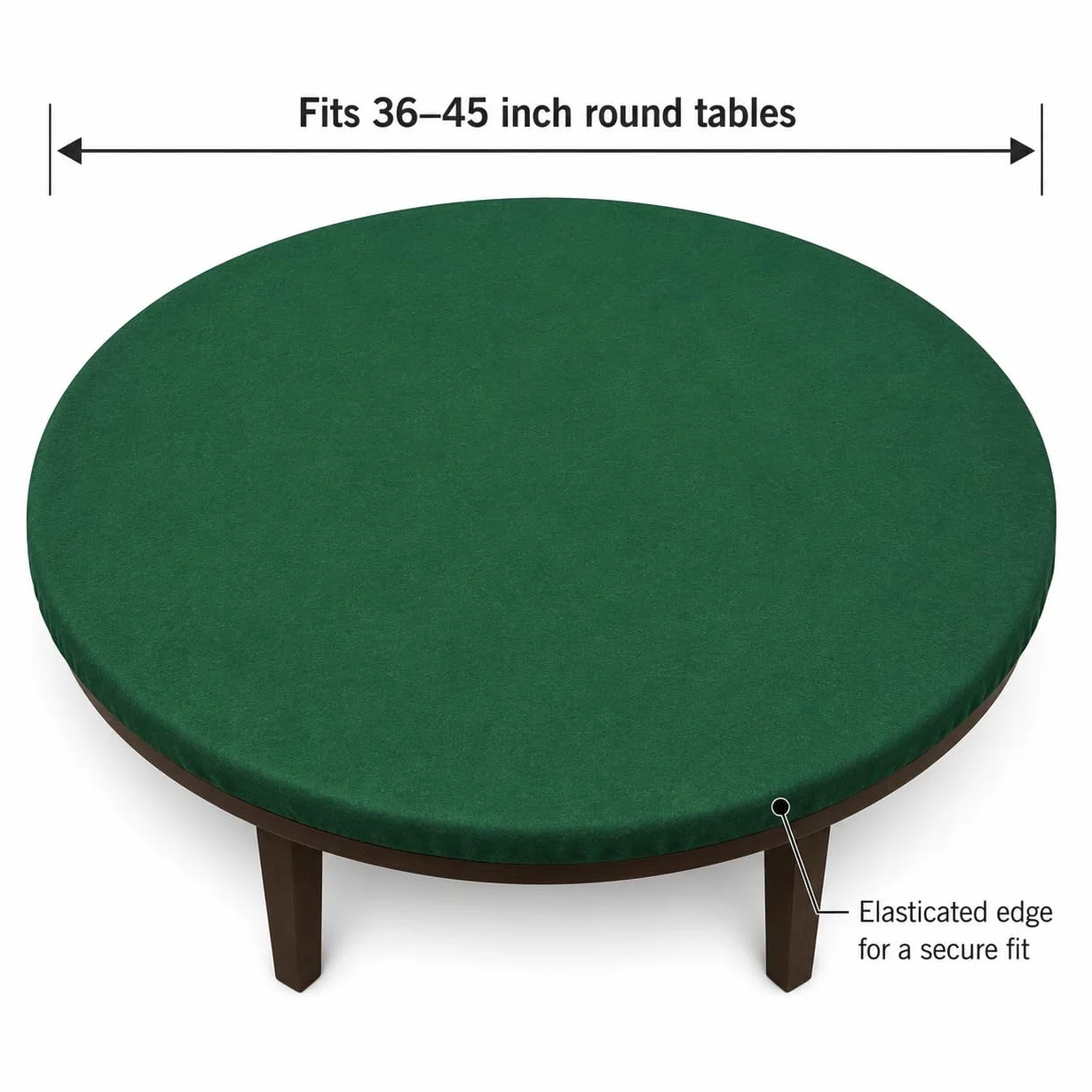 Katai – Copritavolo da Poker in Panno Verde per Tavoli Rotondi 90–120 cm – Antiscivolo e Fonoassorbente – Stile Casinò per Giochi da Tavolo – Con 6 Sottobicchieri in Sughero