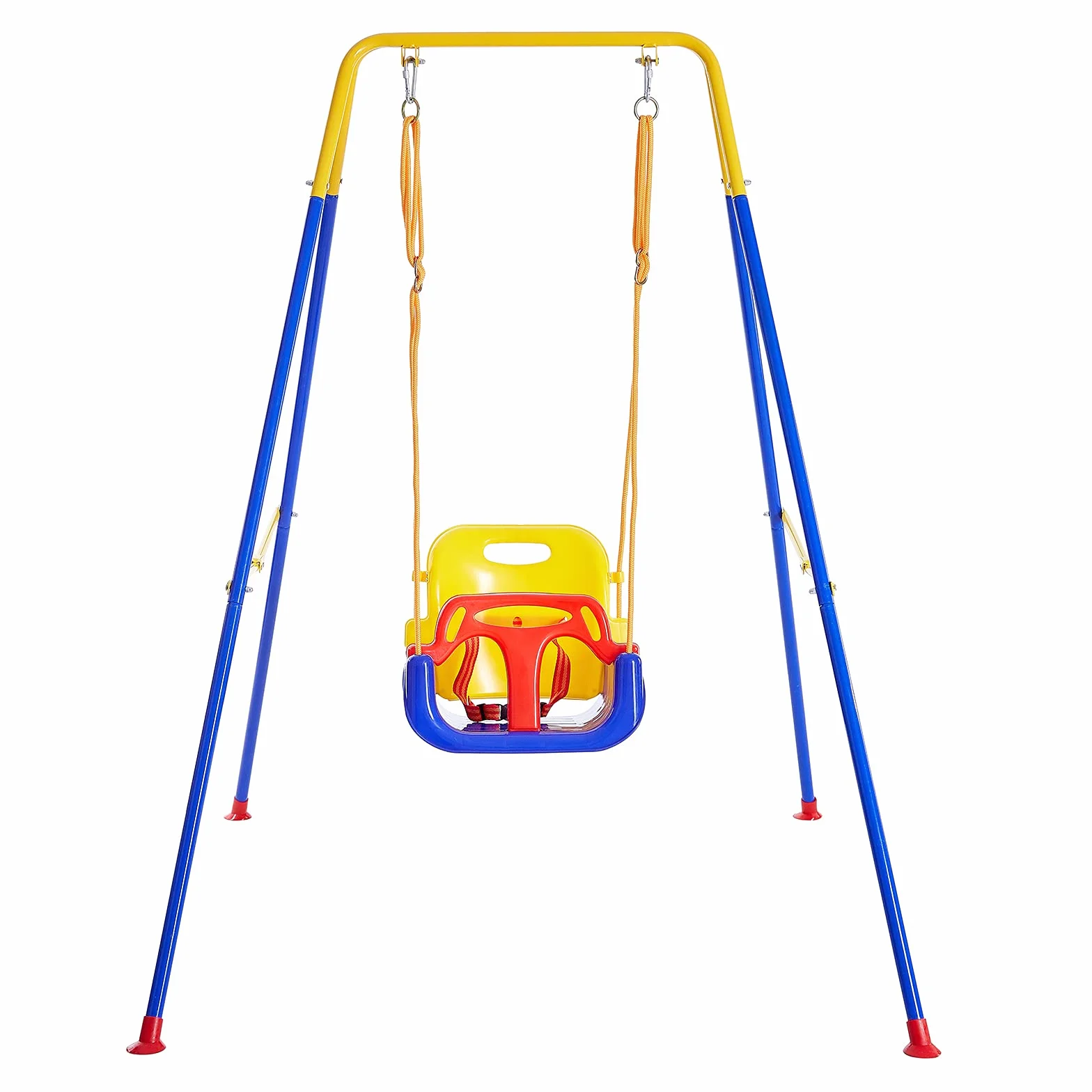 FUNLIO 3-in-1 Altalena per Bambini & 4 Sacchi di Sabbia, Resistente per Cortile, Altalena per Bambini Indoor/Outdoor, Supporto in Metallo Pieghevole e Istruzioni Chiare, Facile da Montare e Conservare
