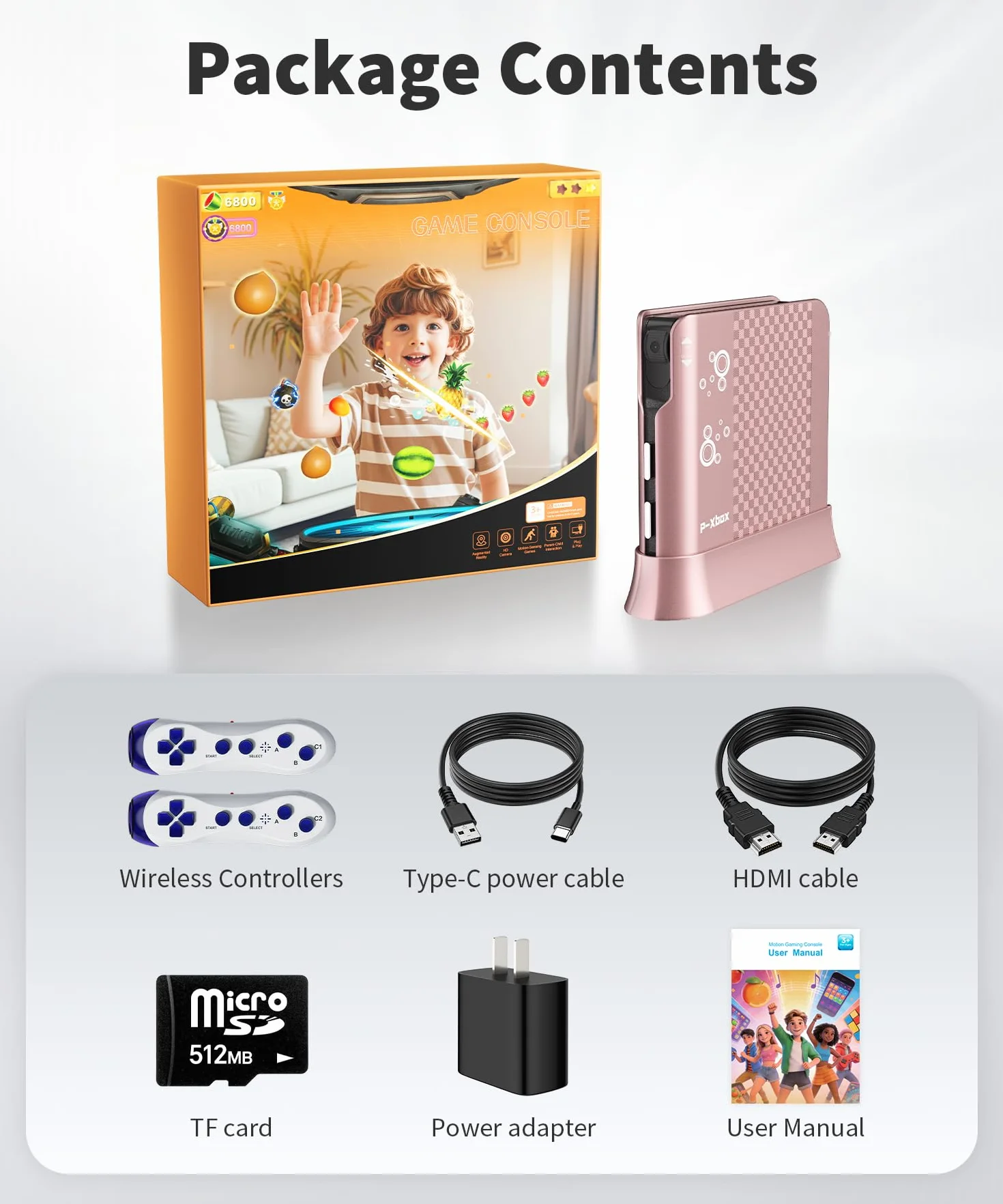 Console di Gioco con Controllo del Movimento per Bambini, Sistema Videogiochi Plug & Play per TV, Giochi Attivi Indoor e Divertimento per Famiglia, Ideale per Serate di Gioco e Feste