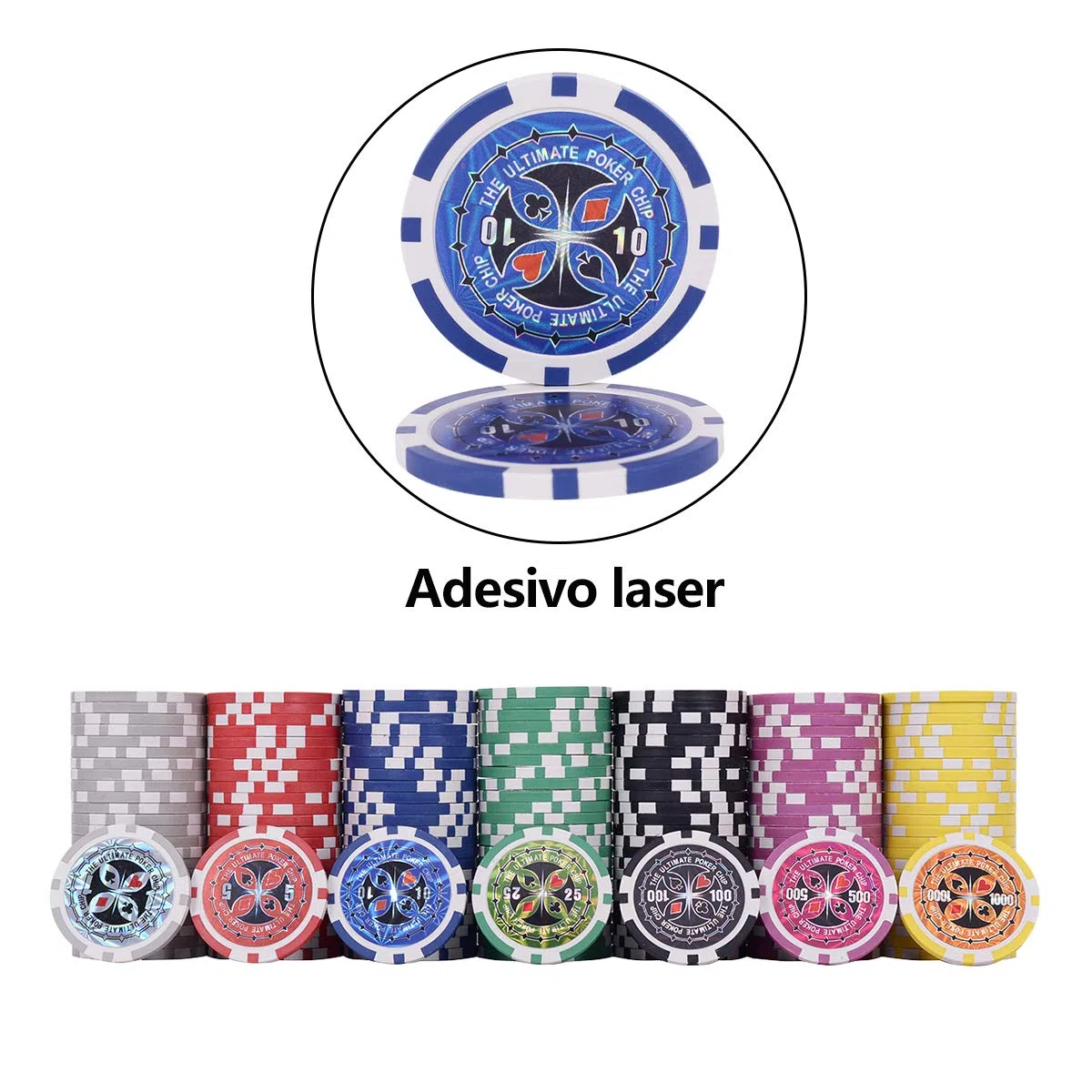 COSTWAY Poker Set 300 Chips Valigetta Alluminio Argento