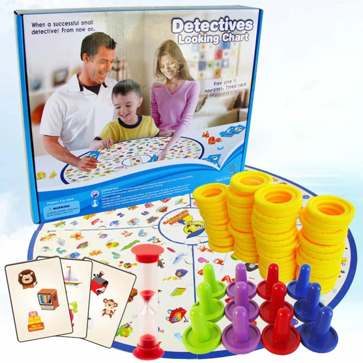 Tabella di Ricerca Detective per Gioco Educativo Interattivo Genitore-Figlio Giocattolo di Intelligenza per Sviluppo Reattività Set Didattico Resistente