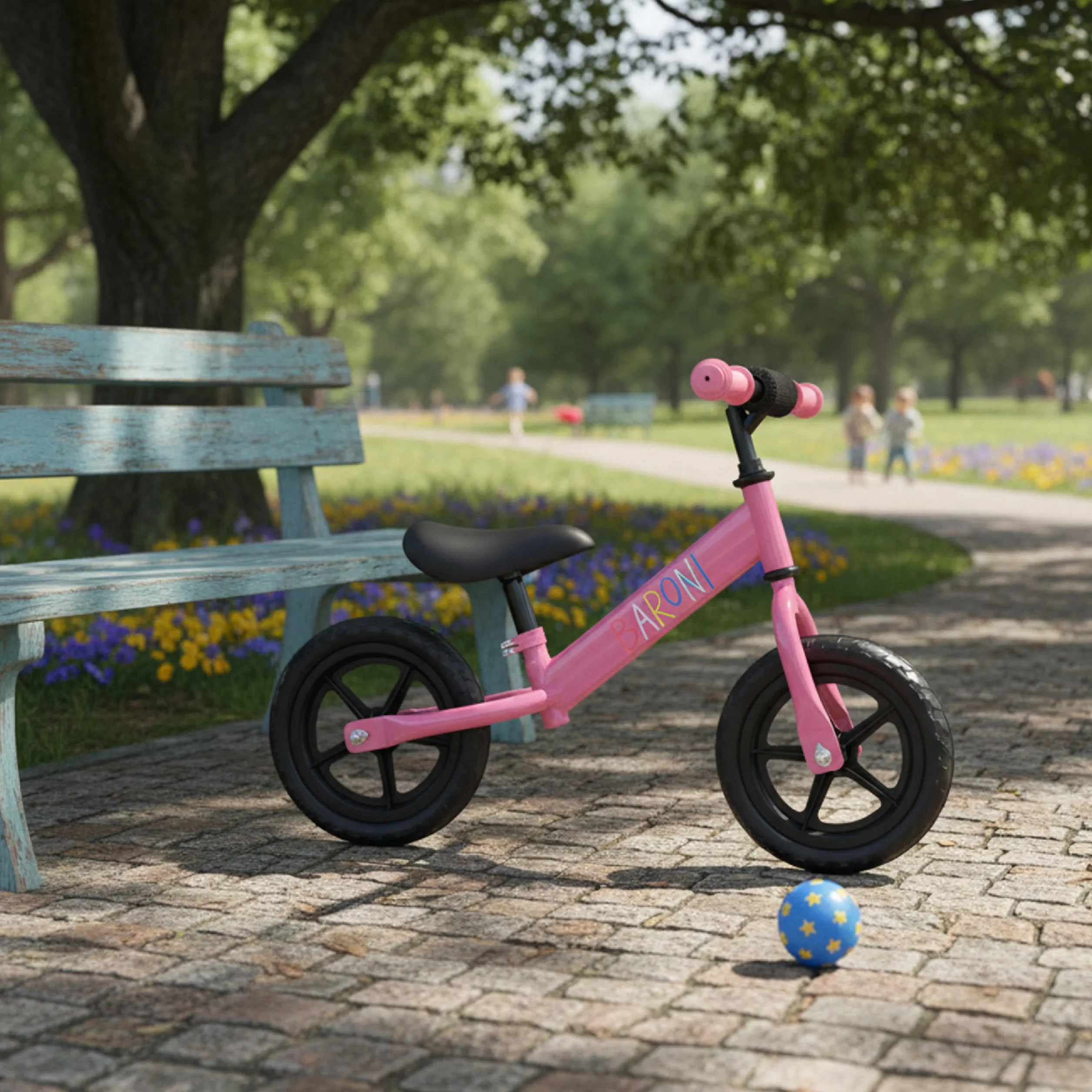 Baroni Toys Bici Senza Pedali per Bambini dai 3 Anni, Balanced Bike con Manubrio e Sellino Regolabili, Ruote Tassellate Antiscivolo, Portata 45kg, Ideale per Equilibrio e Coordinazione