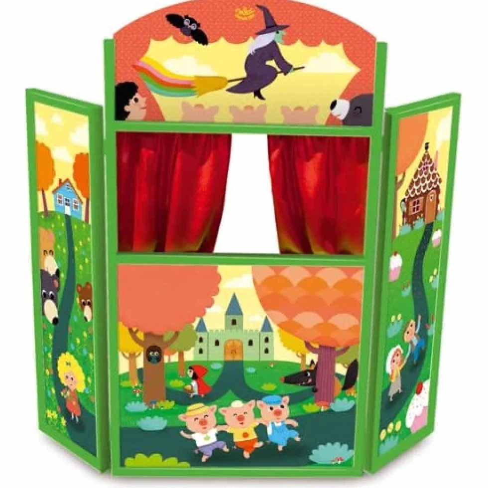 Vilac 4624 - Racconta Le tue Storie Teatro delle Marionette, Legno