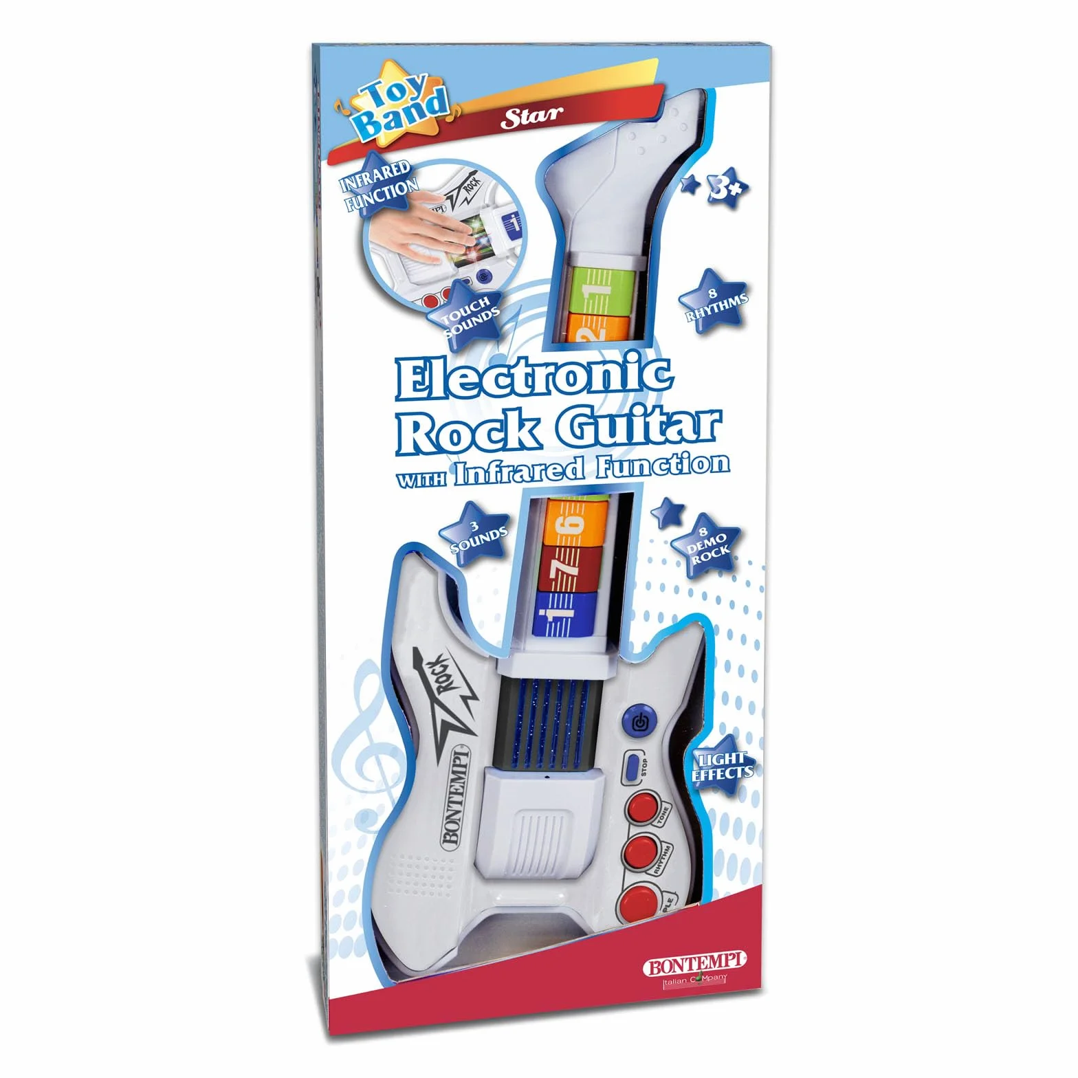 Bontempi | InfraGroove - Chitarra Rock ad Infrarossi per Suoni Fantastici e Ritmi Innovativi, Bianca