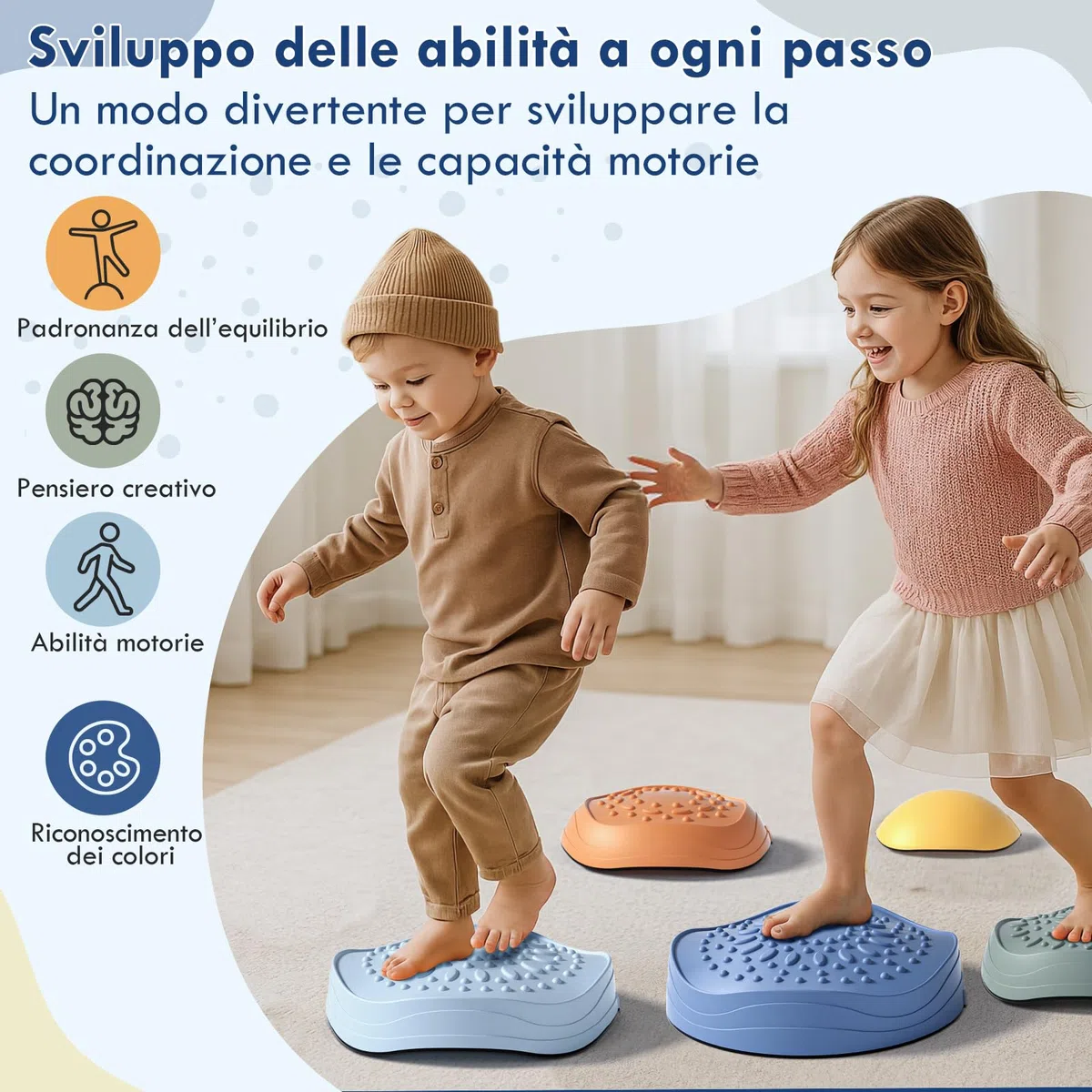 Lehoo Castle Pietre di Bilanciamento, Antiscivolo Stepping Stones per Bambini, Balance Board