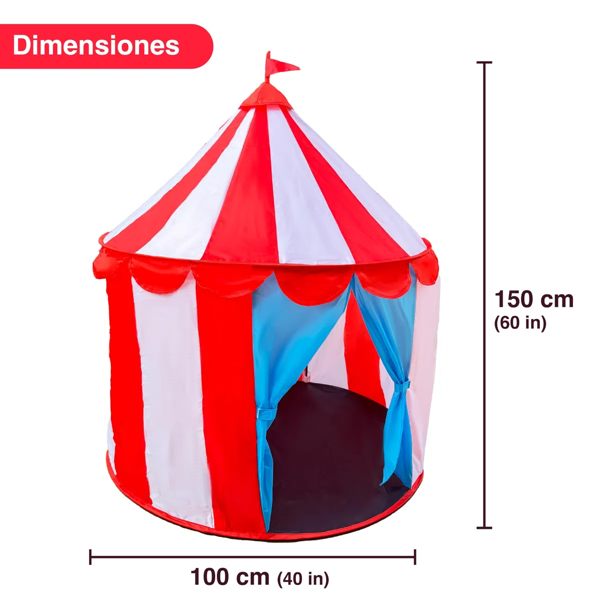 Tenda Pop Up a forma di Circo per Bambini, Casetta Recinto da Interno, Altezza 150 cm