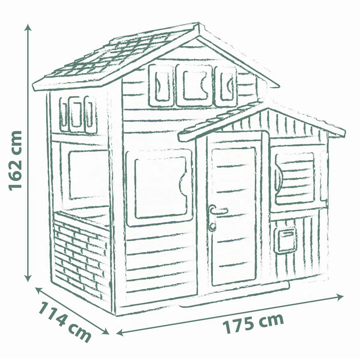 Smoby Life Casetta da giardino Amica Evo 114x162x175 cm plastica riciclata resistente intemperie
