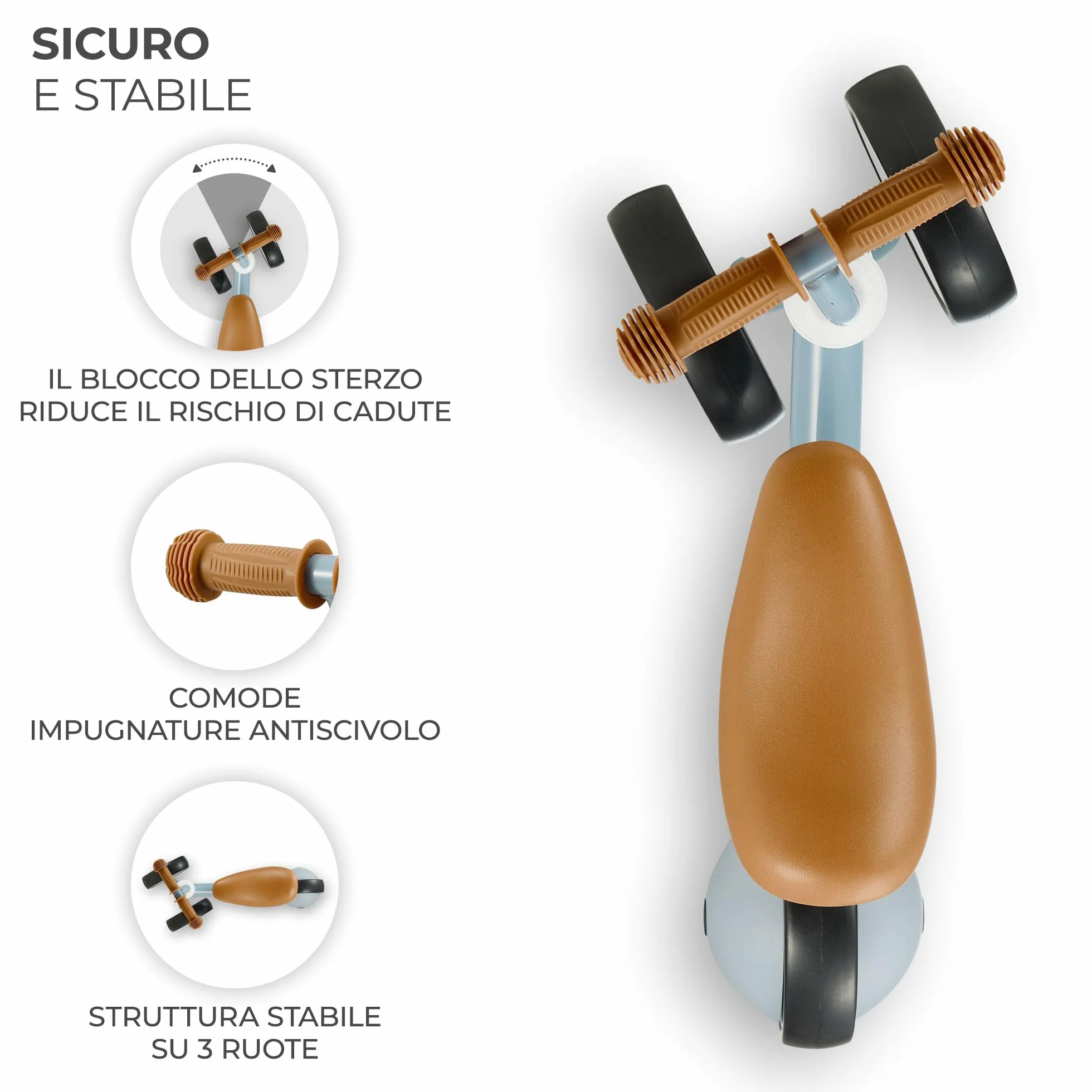 Kinderkraft CUTIE Bici senza Pedali, Bicicletta in Metallo, Sella Regolabile, Leggero Triciclo, da 1 Anno, Blu