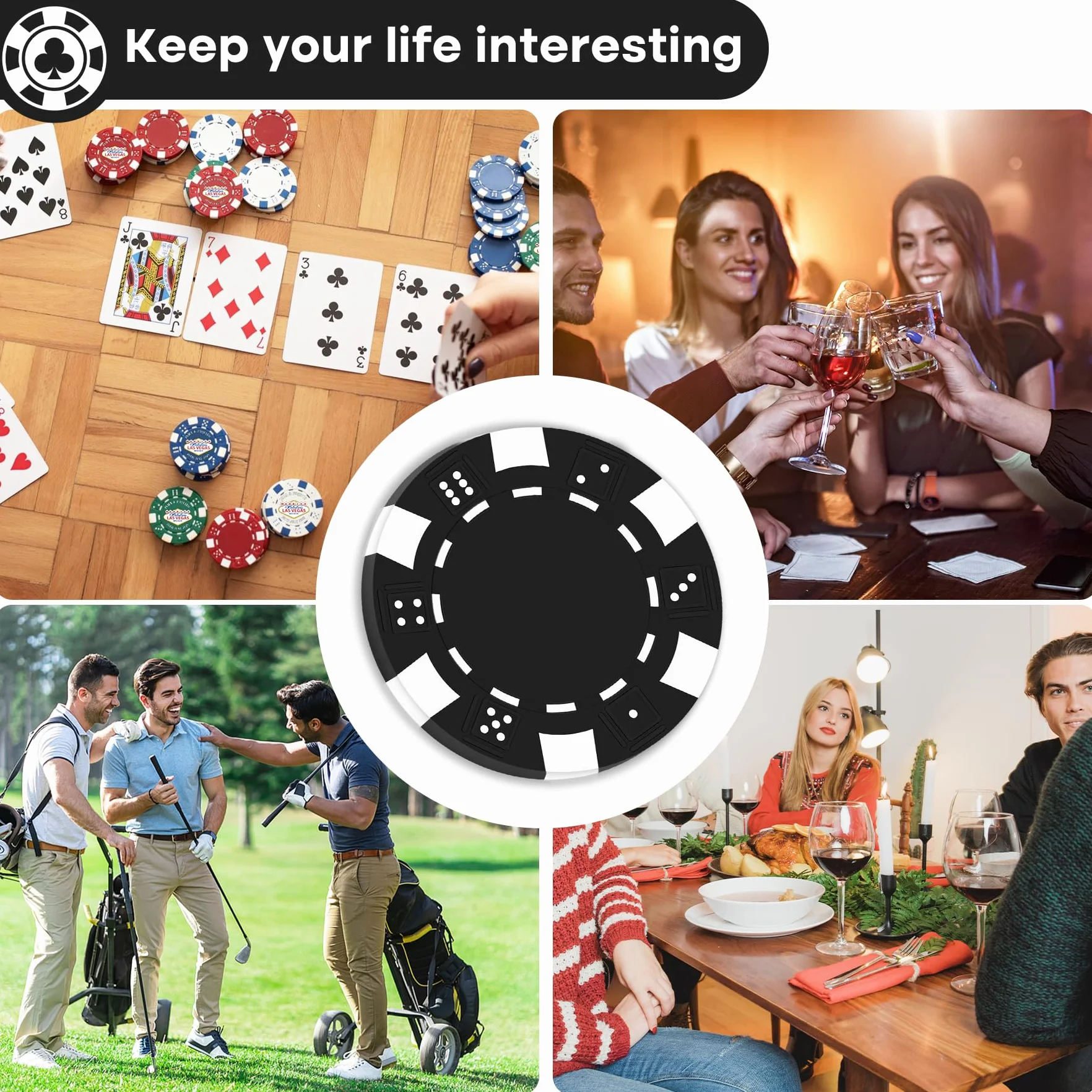 50 fiches da poker in argilla personalizzate per 8 colori, stampate a colori con logo, immagine o testo, 40 mm di peso 11,5 grammi, gettoni personalizzati per biglietti da visita, club di