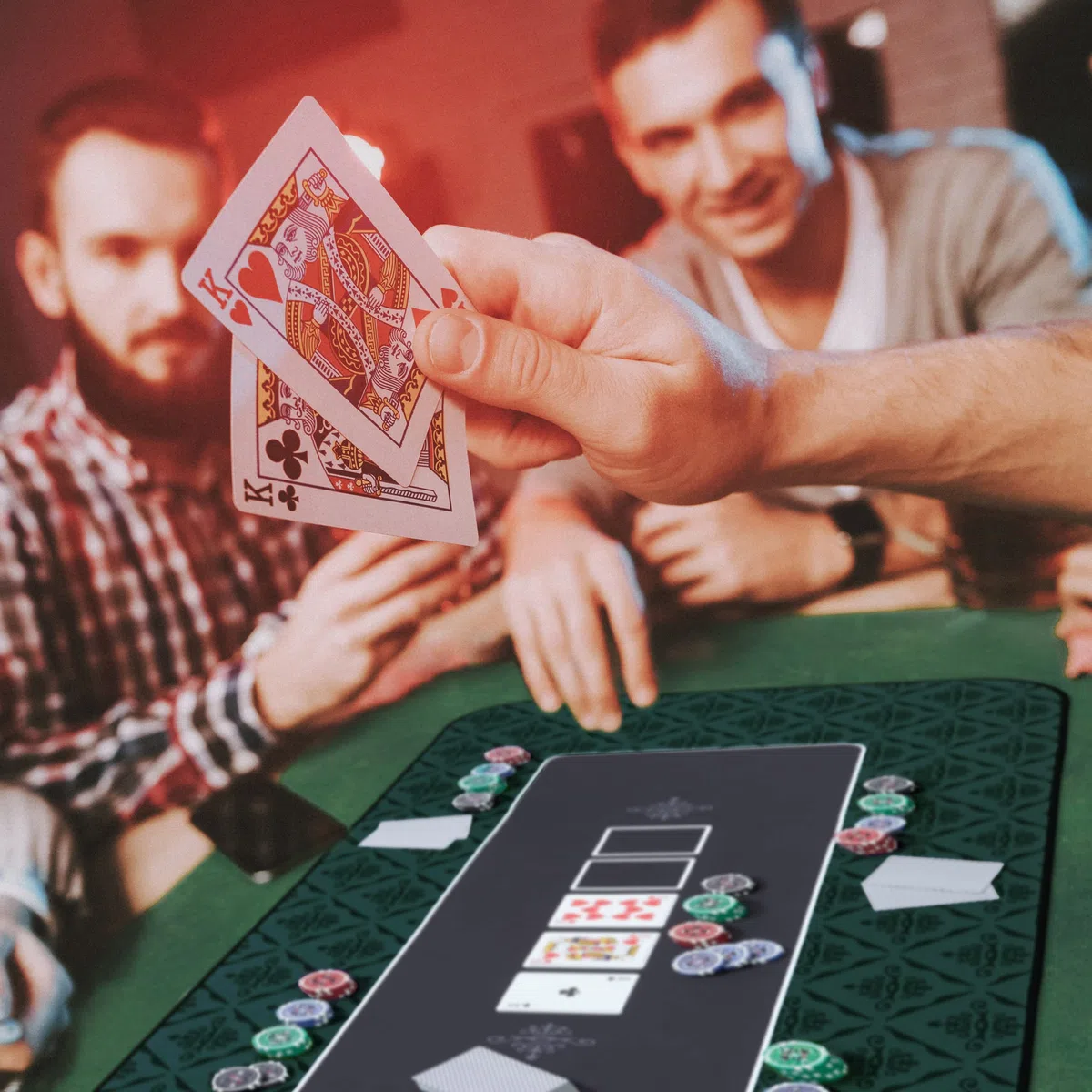 Relaxdays Tappeto da Poker 120x60cm Poliestere Verde Nero