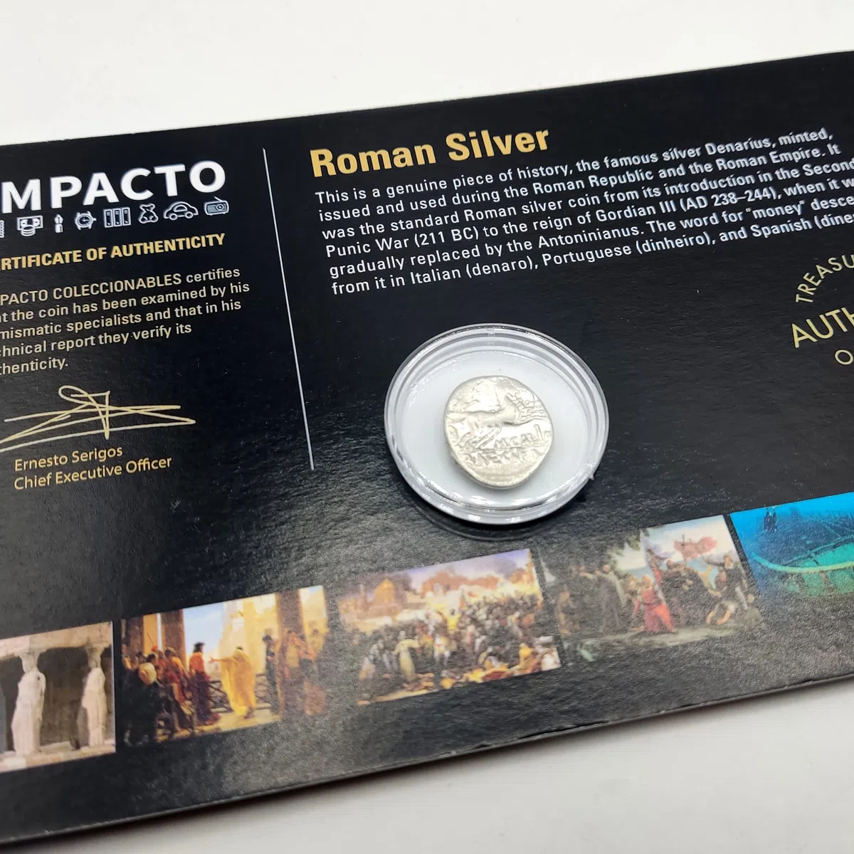 Monete dell'Antichità Denario d'Argento Repubblica Romana 509-27 BC Certificato Autenticità