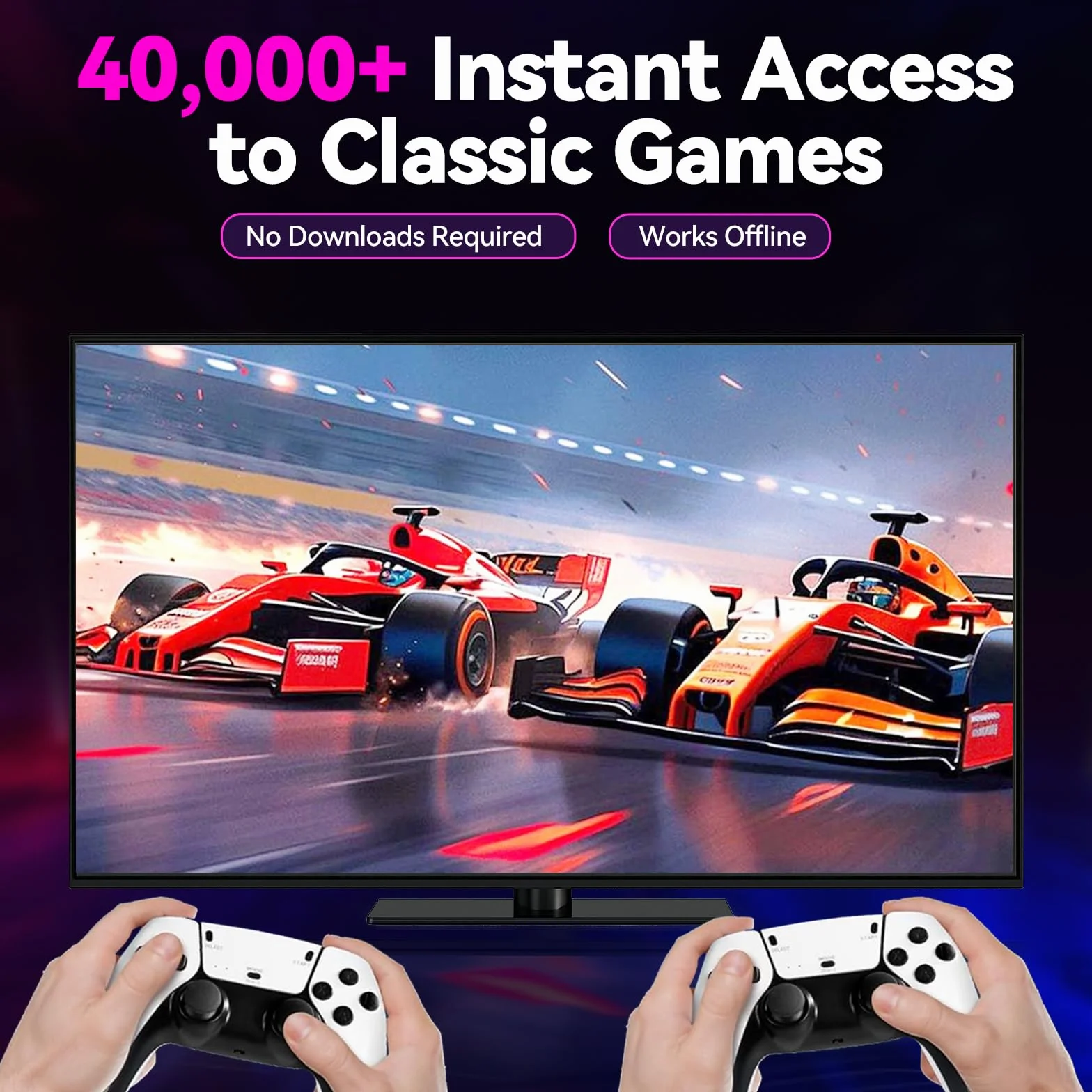 Nawchedo Console per videogiochi retrò 4K HDMI con oltre 40.000 giochi, 23 emulatori, plug-and-play, doppio controller wireless da 2,4 GHz, 64 GB