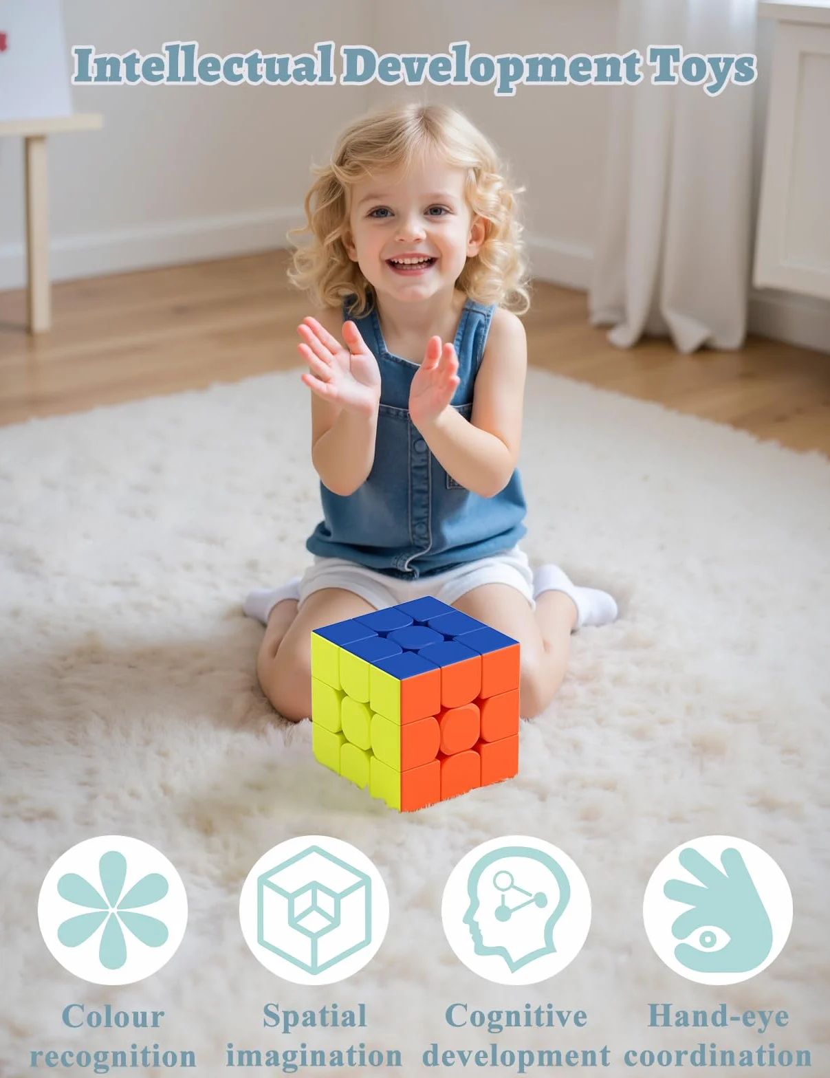 ROXENDA Cubo Magico 3x3x3 Extra Large – 18,8CM Cube Gigante, Puzzle Cubo di Velocità Regalo Perfetto per Bambini e Adulti