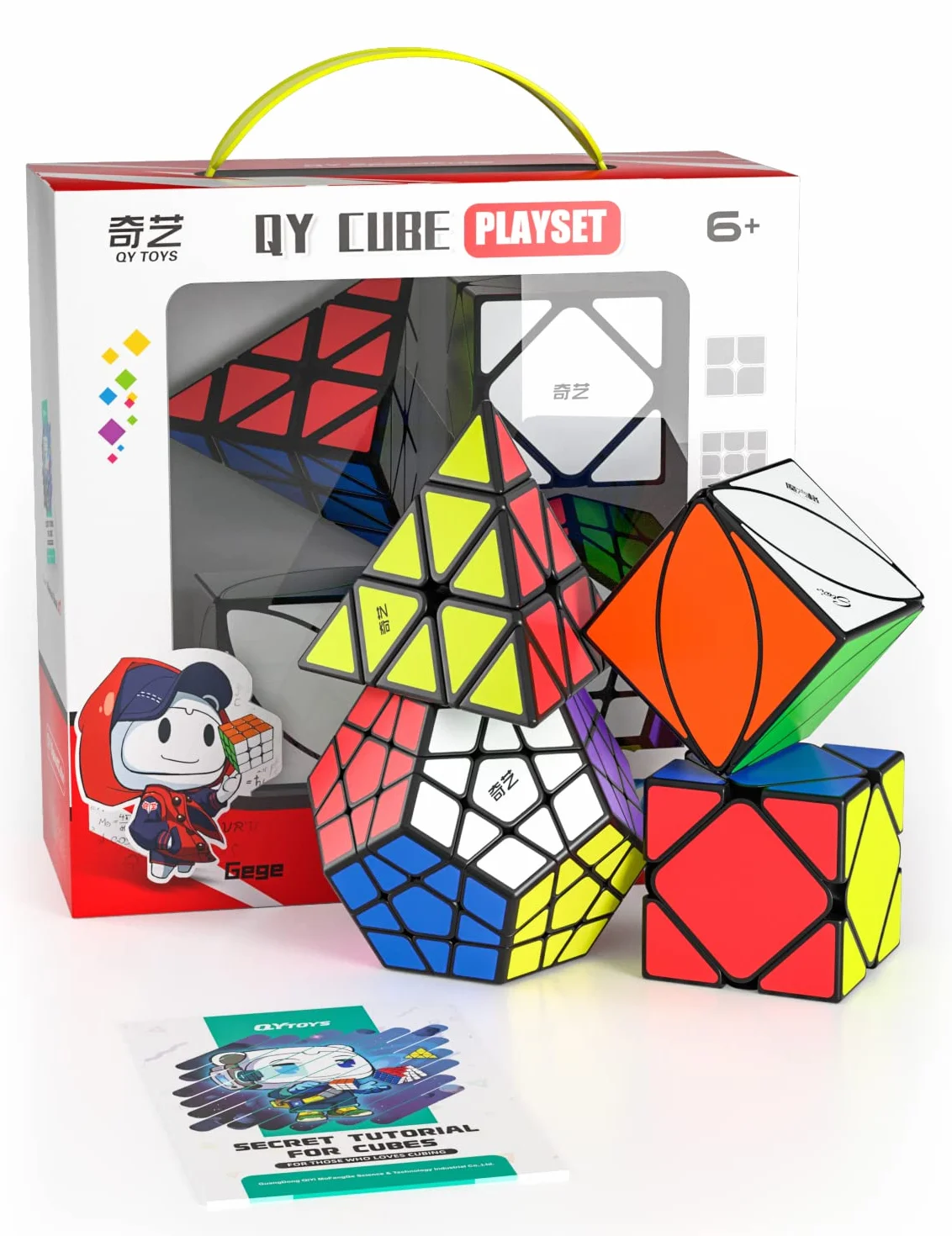 ROXENDA Speed Cube Set, Cubo Magico di Skew Ivy Piramide Dodecahedron Speed Cube con Confezione Regalo, Tutorial Segreto per Cubi(Irregular)