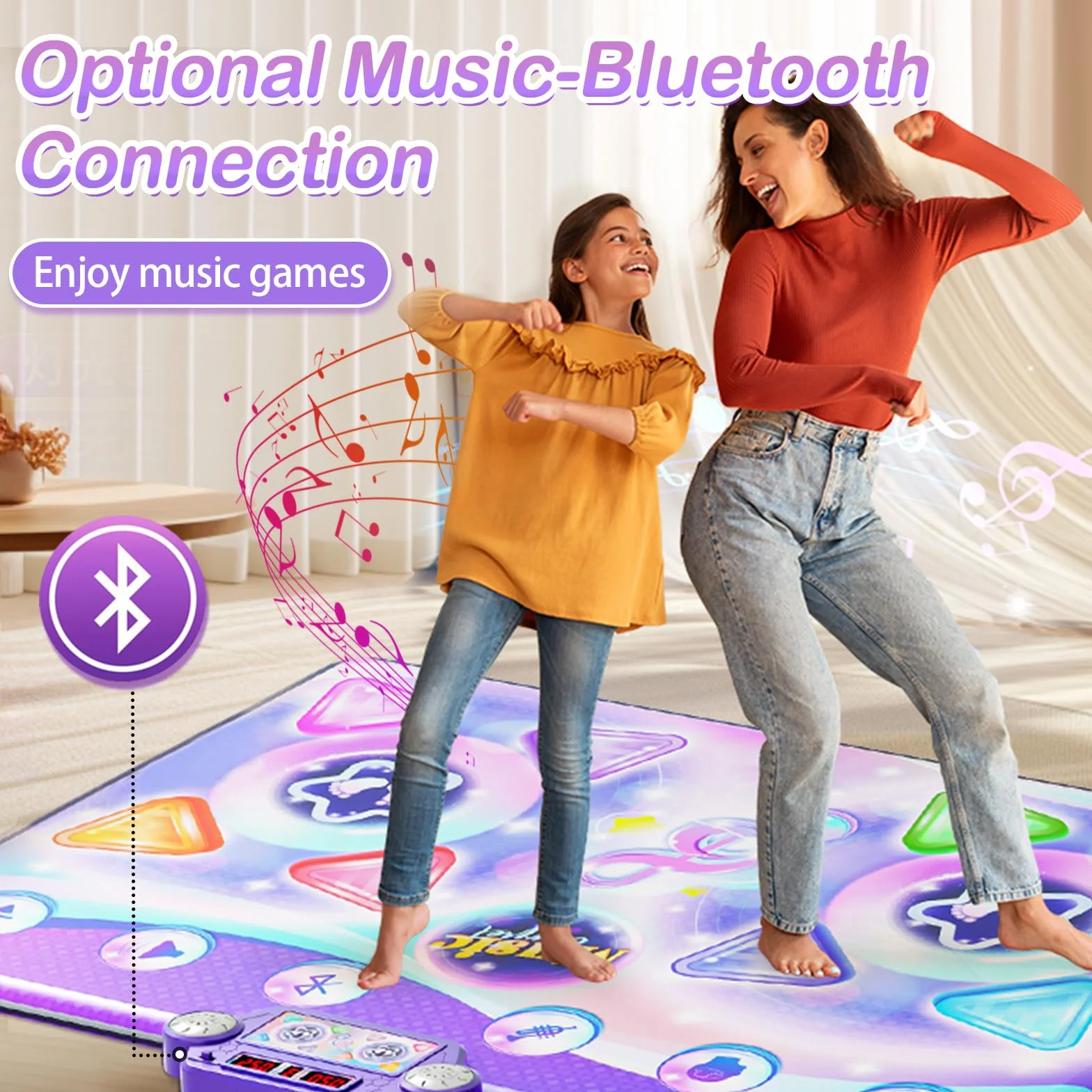 Tappetino da Ballo per Bambini, 4 modalità di Gioco e 9 Livelli di Difficoltà, Regali di Natale e Compleanno per Ragazzi Ragazze dai 3 ai 12 Anni, Tappeto Musicale, Bluetooth Wireless