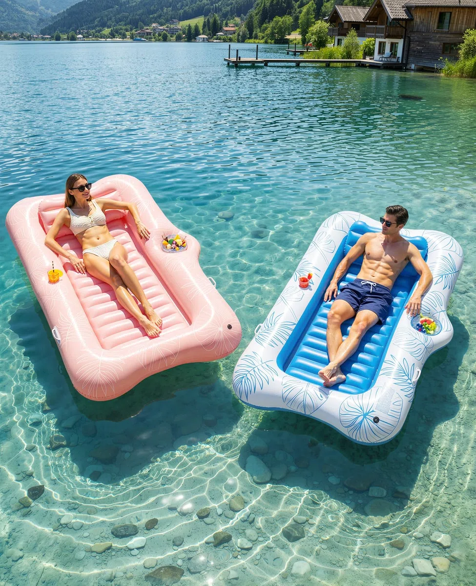 HeySplash Galleggiante Gonfiabile per Piscina, Lettino Materassino Design Coda di Pesce